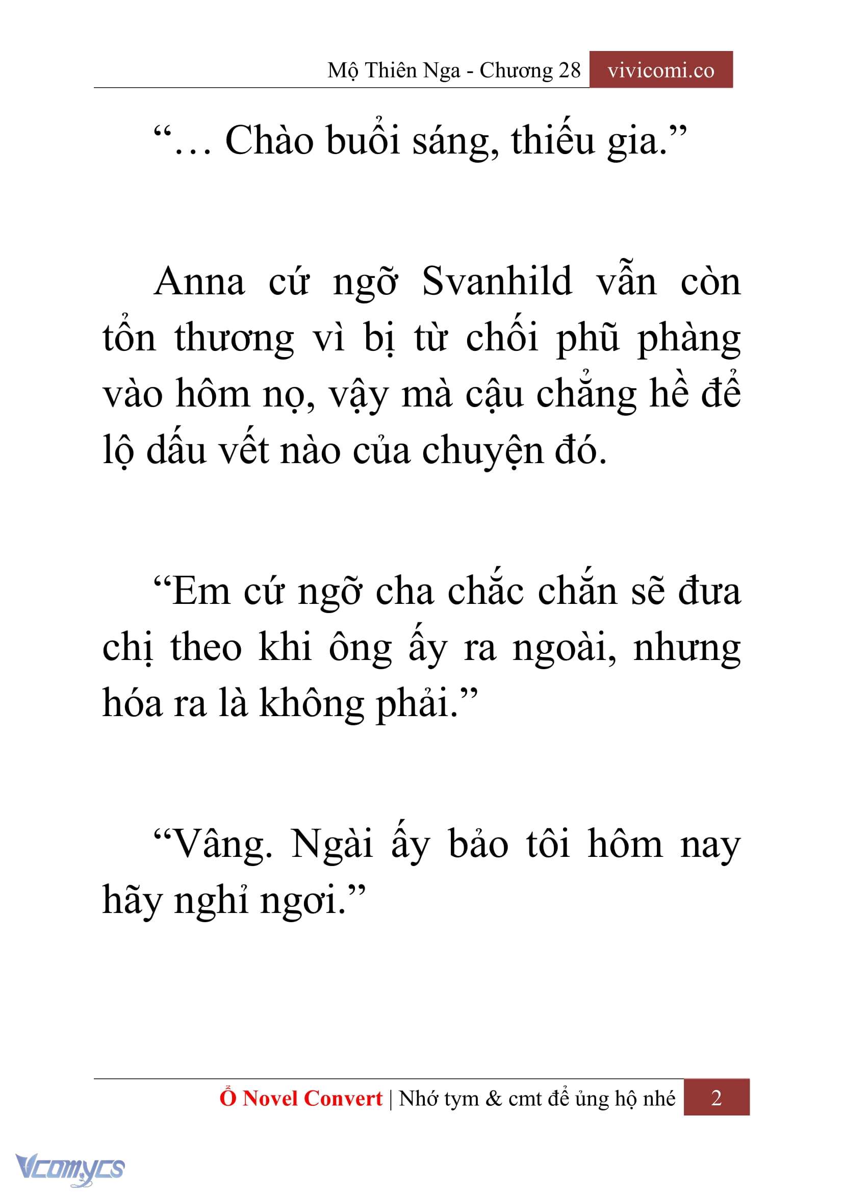 [Novel] Mộ Thiên Nga Chap 28 - Next Chap 29