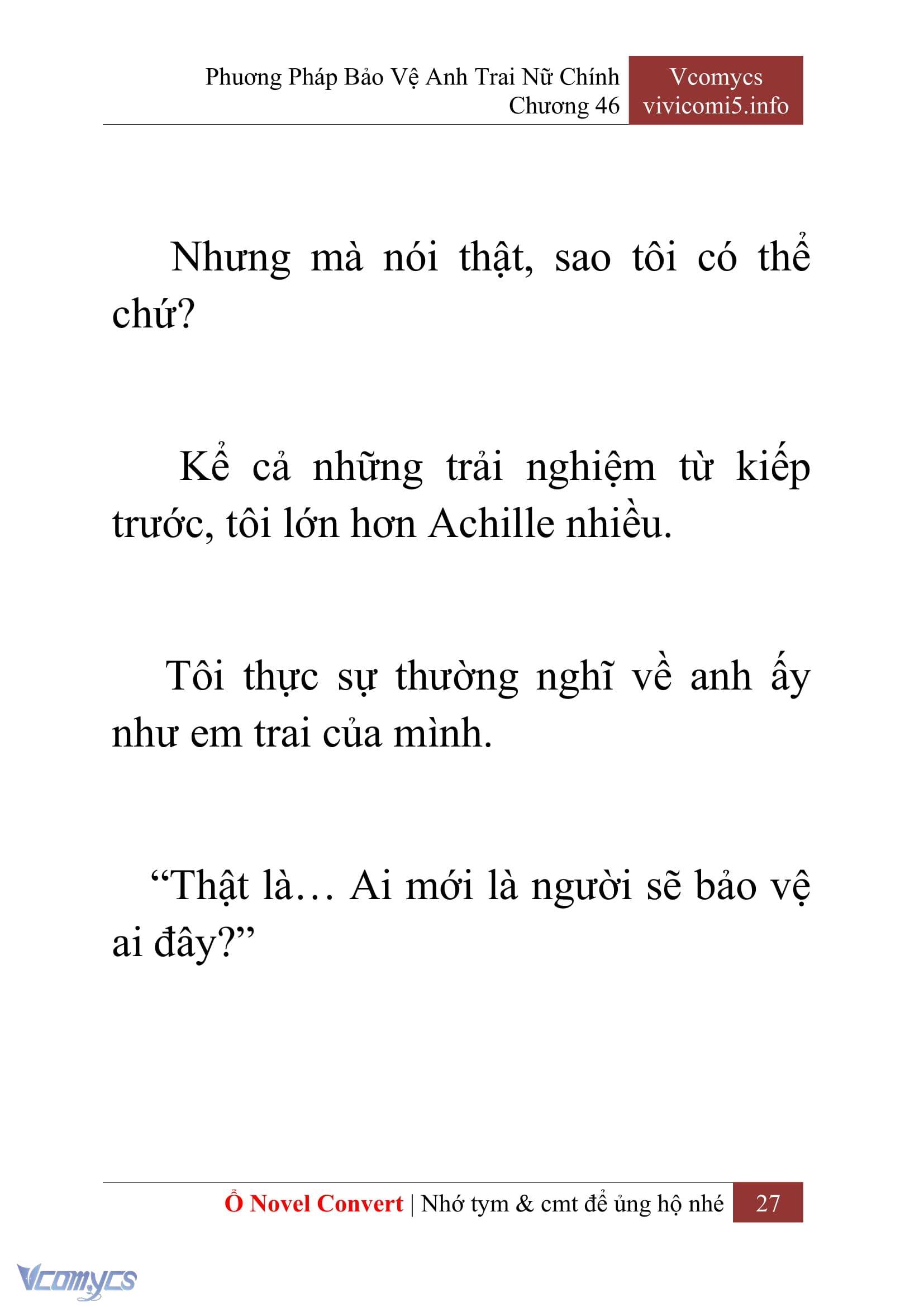 [Novel] Phương Pháp Bảo Vệ Anh Trai Nữ Chính Chap 46 - Trang 2