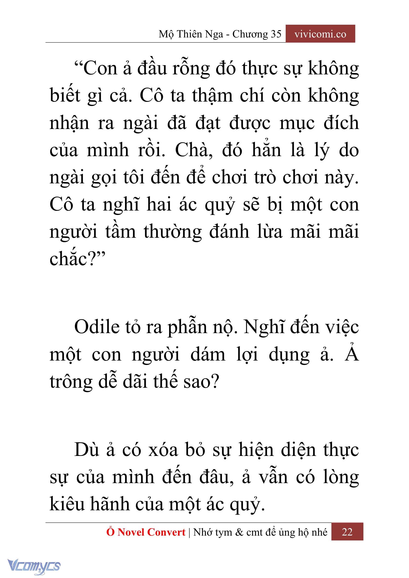 [Novel] Mộ Thiên Nga Chap 35 - Next Chap 36