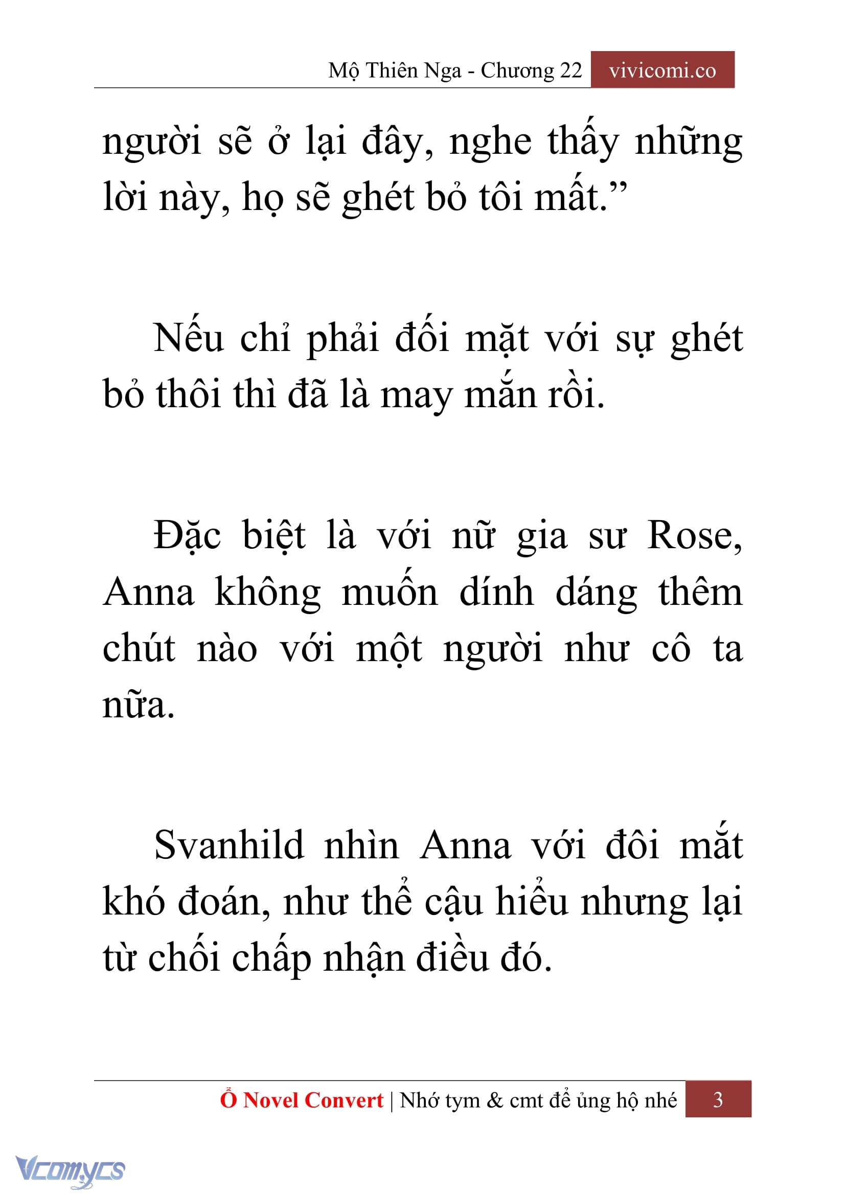 [Novel] Mộ Thiên Nga Chap 22 - Next Chap 23