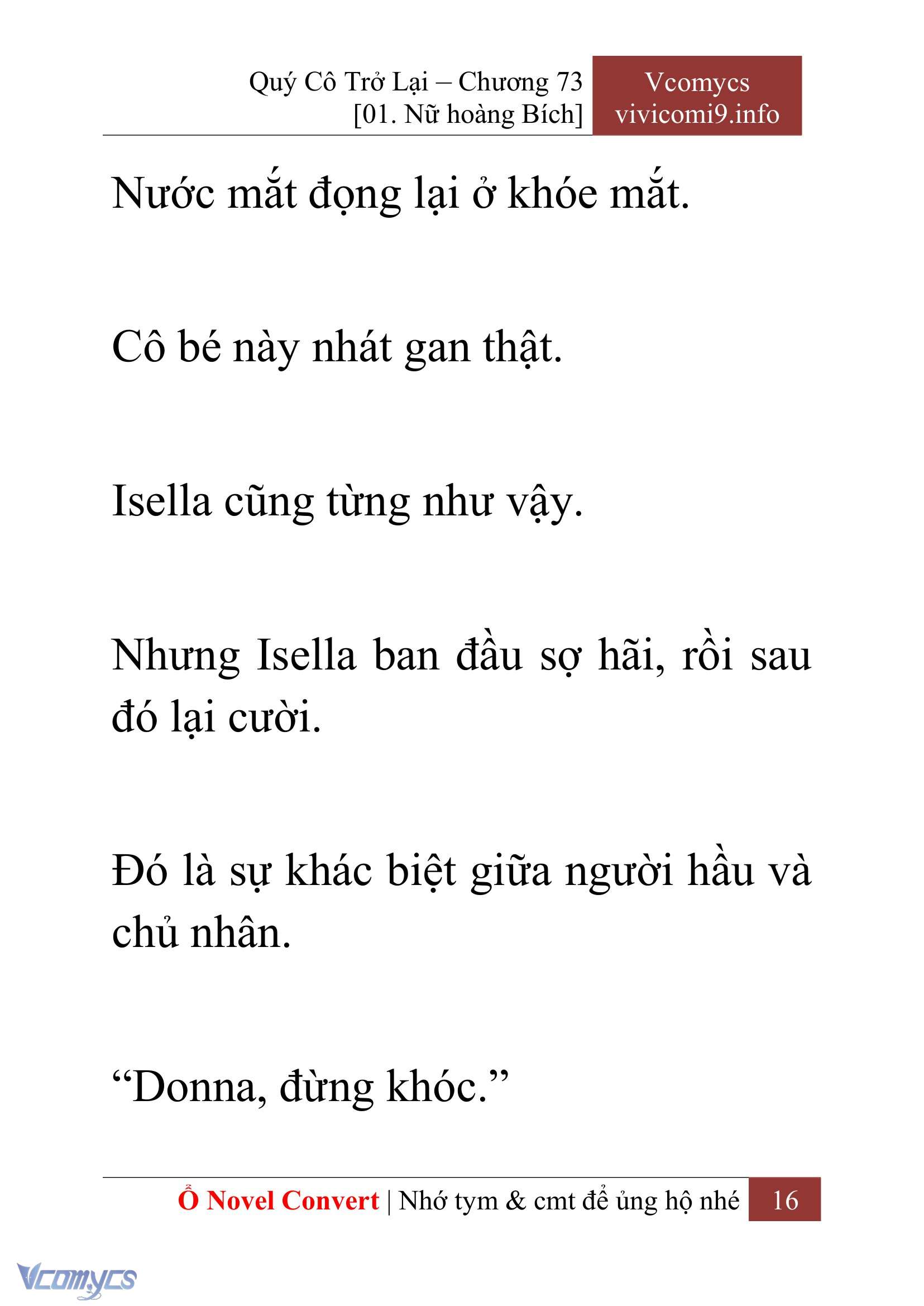 [Novel] Quý Cô Trở Lại Chap 73 - Trang 2