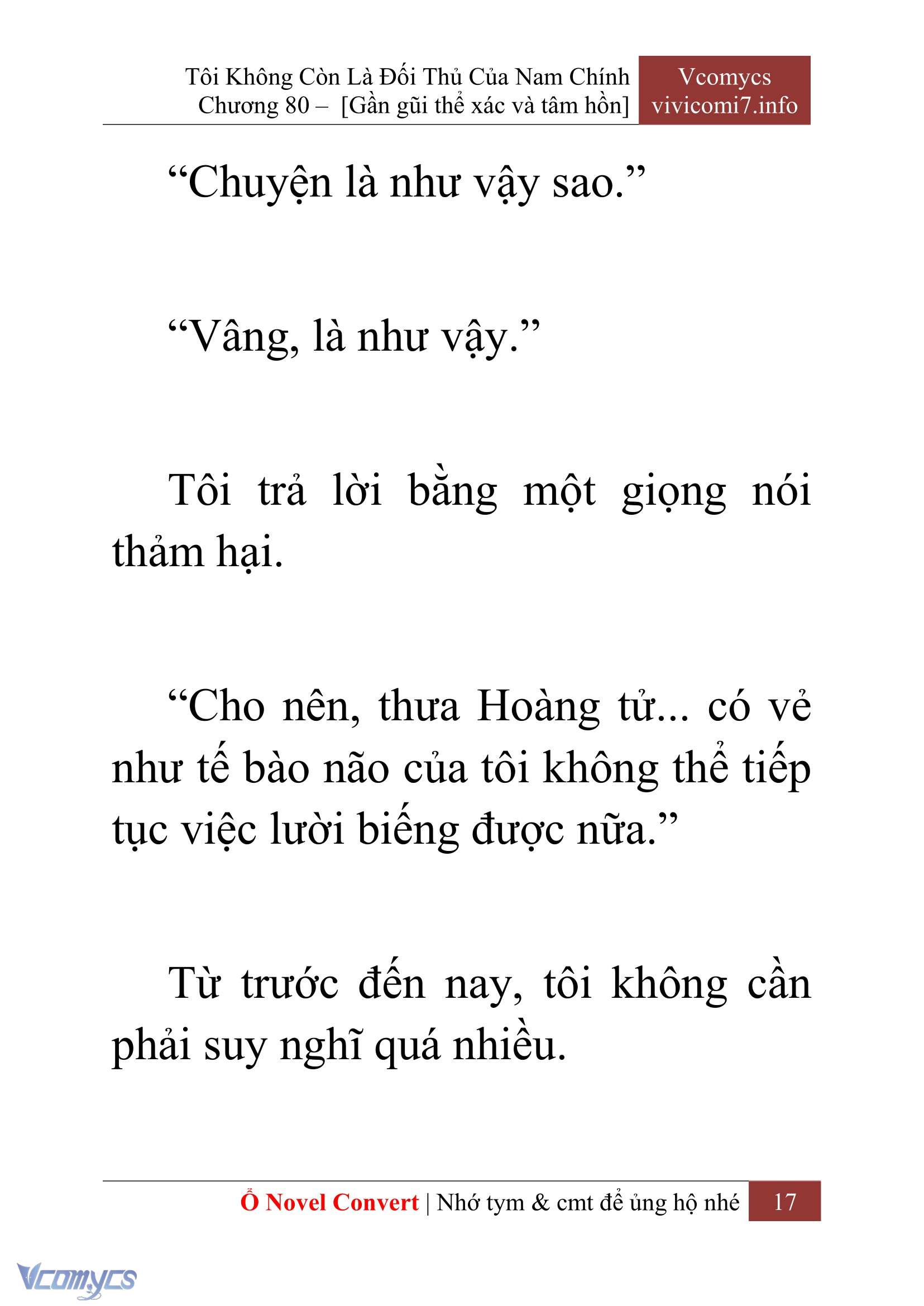 [Novel] Tôi Không Còn Là Đối Thủ Của Nam Chính Chap 80 - Trang 2