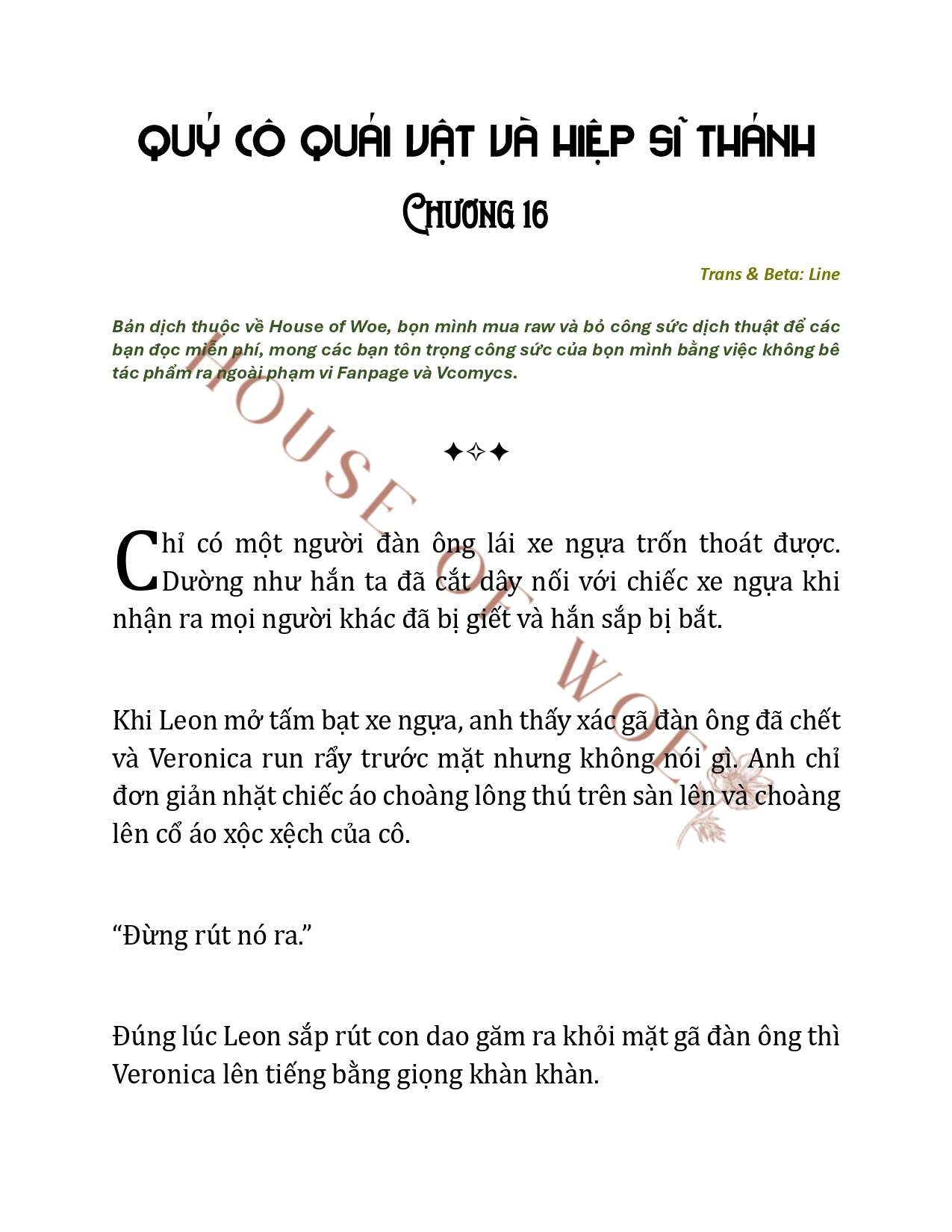 [NOVEL] QUÝ CÔ QUÁI VẬT VÀ HIỆP SĨ THÁNH Chap 16 - Trang 2