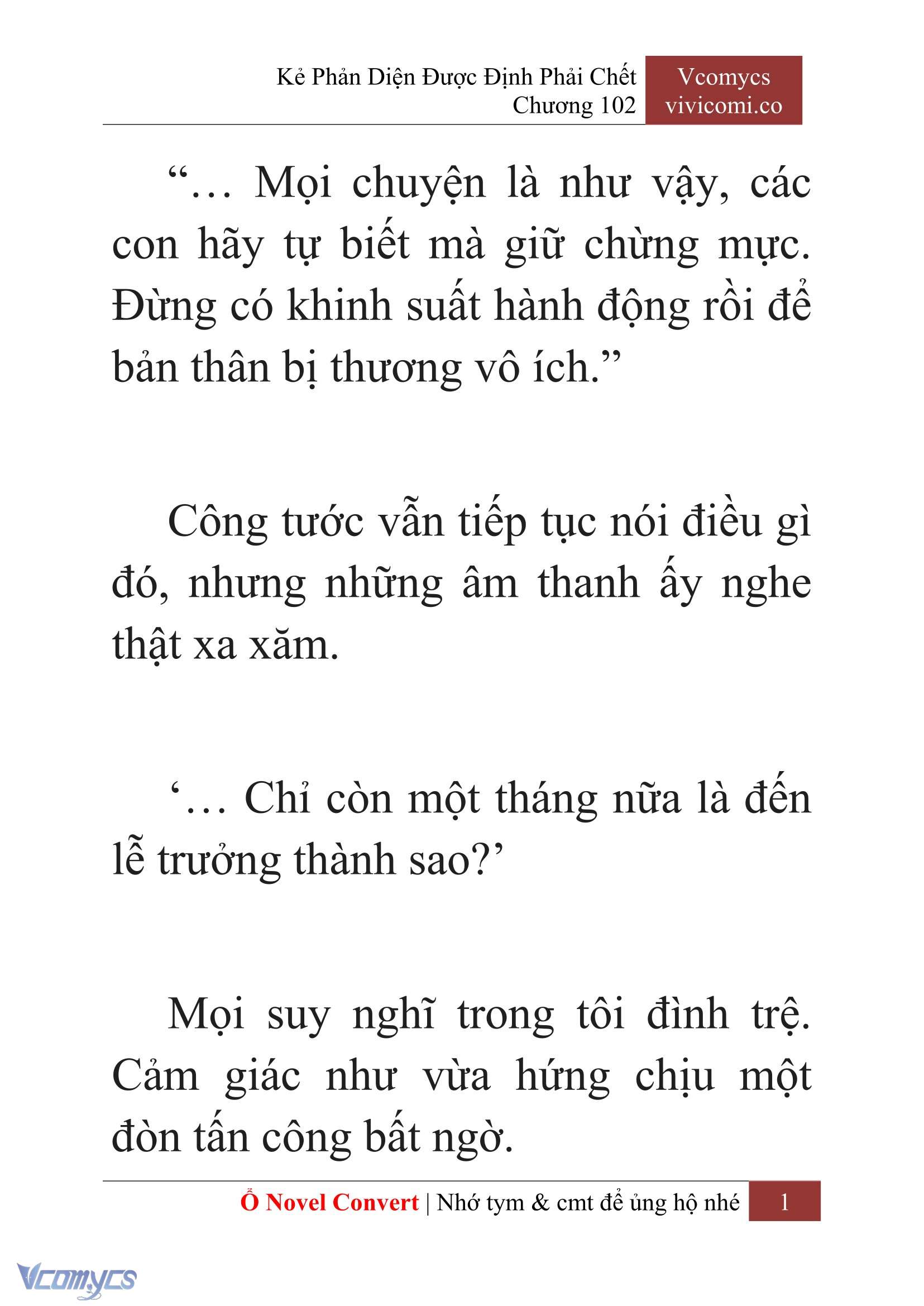[Novel] Kẻ Phản Diện Được Định Phải Chết Chap 102 - Trang 2
