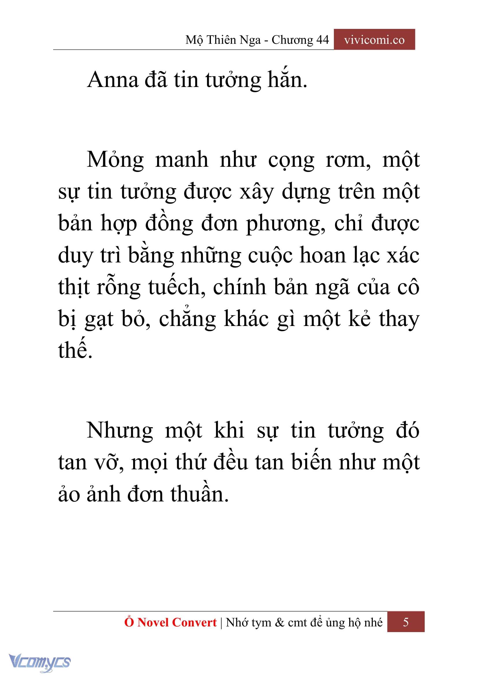 [Novel] Mộ Thiên Nga Chap 44 - Trang 2