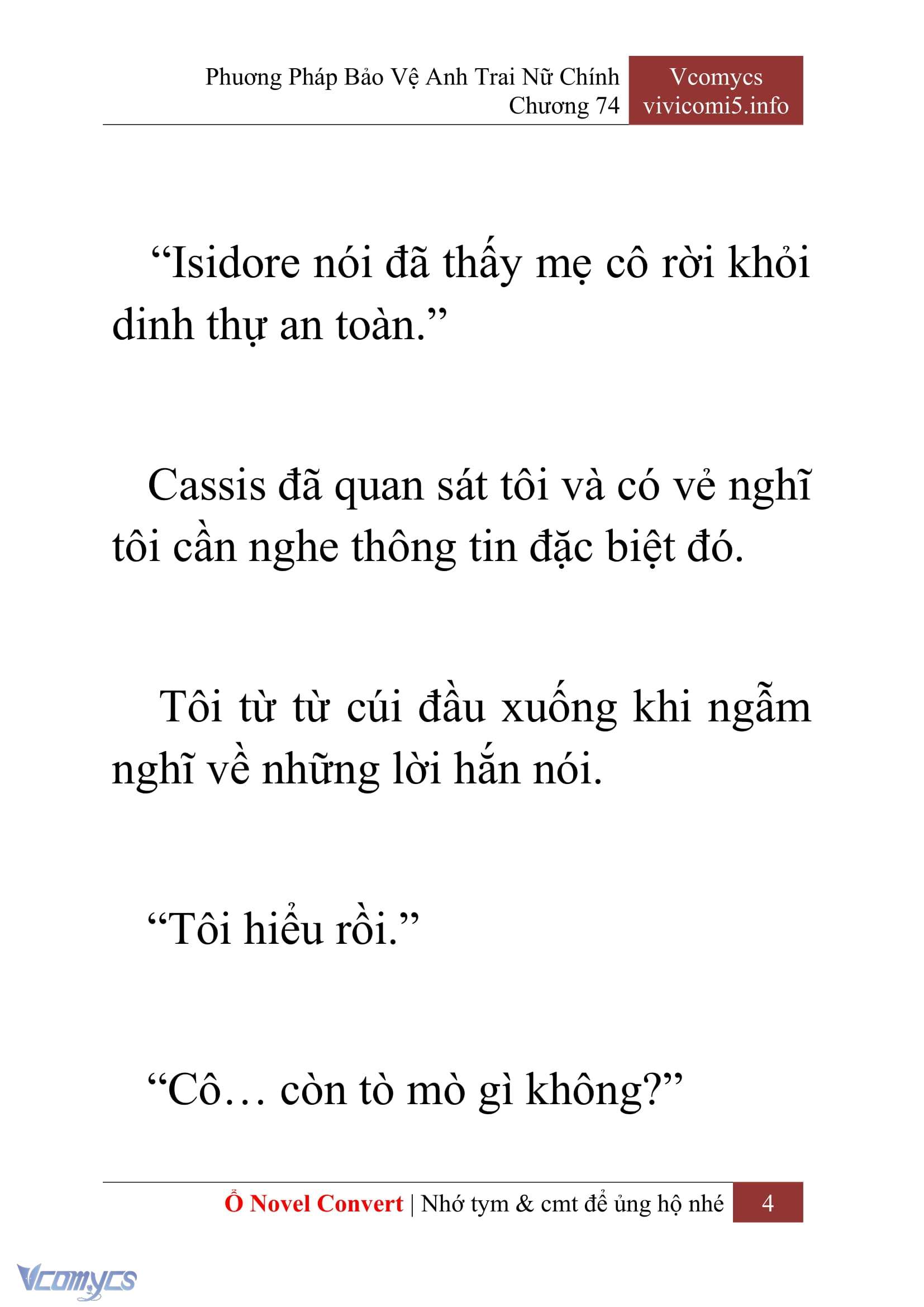 [Novel] Phương Pháp Bảo Vệ Anh Trai Nữ Chính Chap 74 - Trang 2