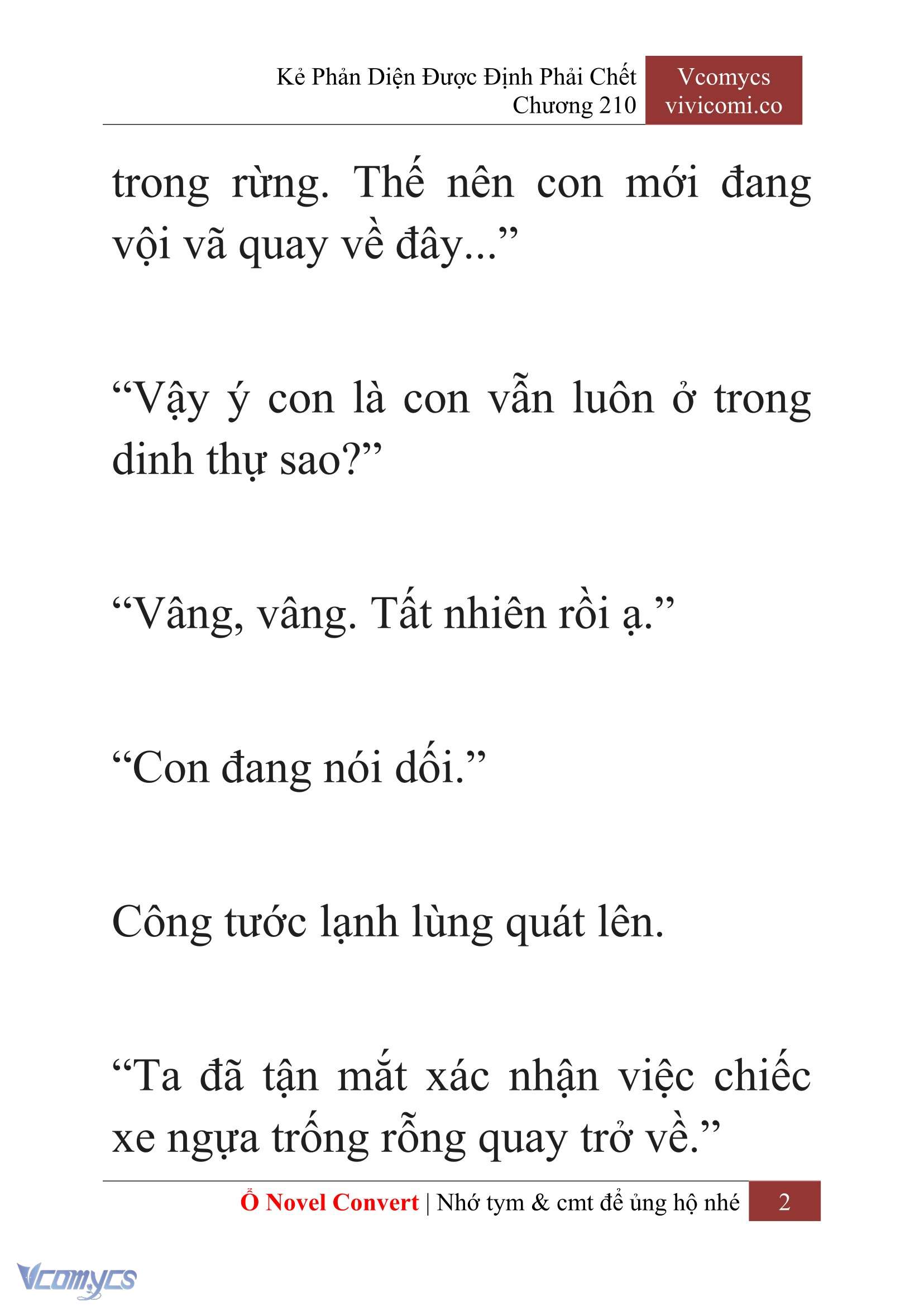 [Novel] Kẻ Phản Diện Được Định Phải Chết Chap 210 - Trang 2