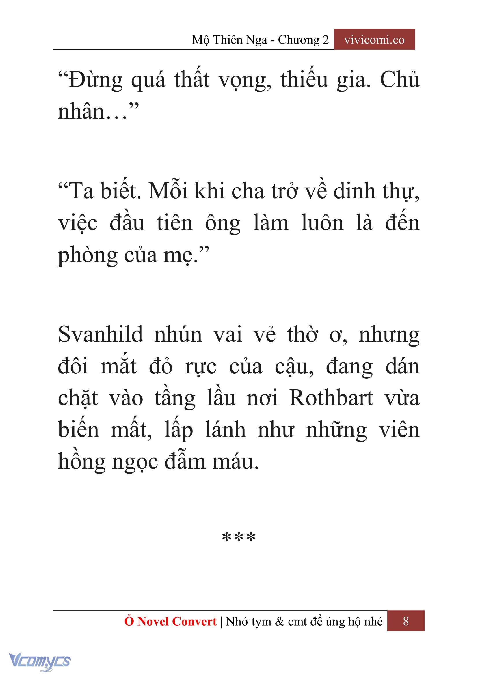 [Novel] Mộ Thiên Nga Chap 2 - Trang 2