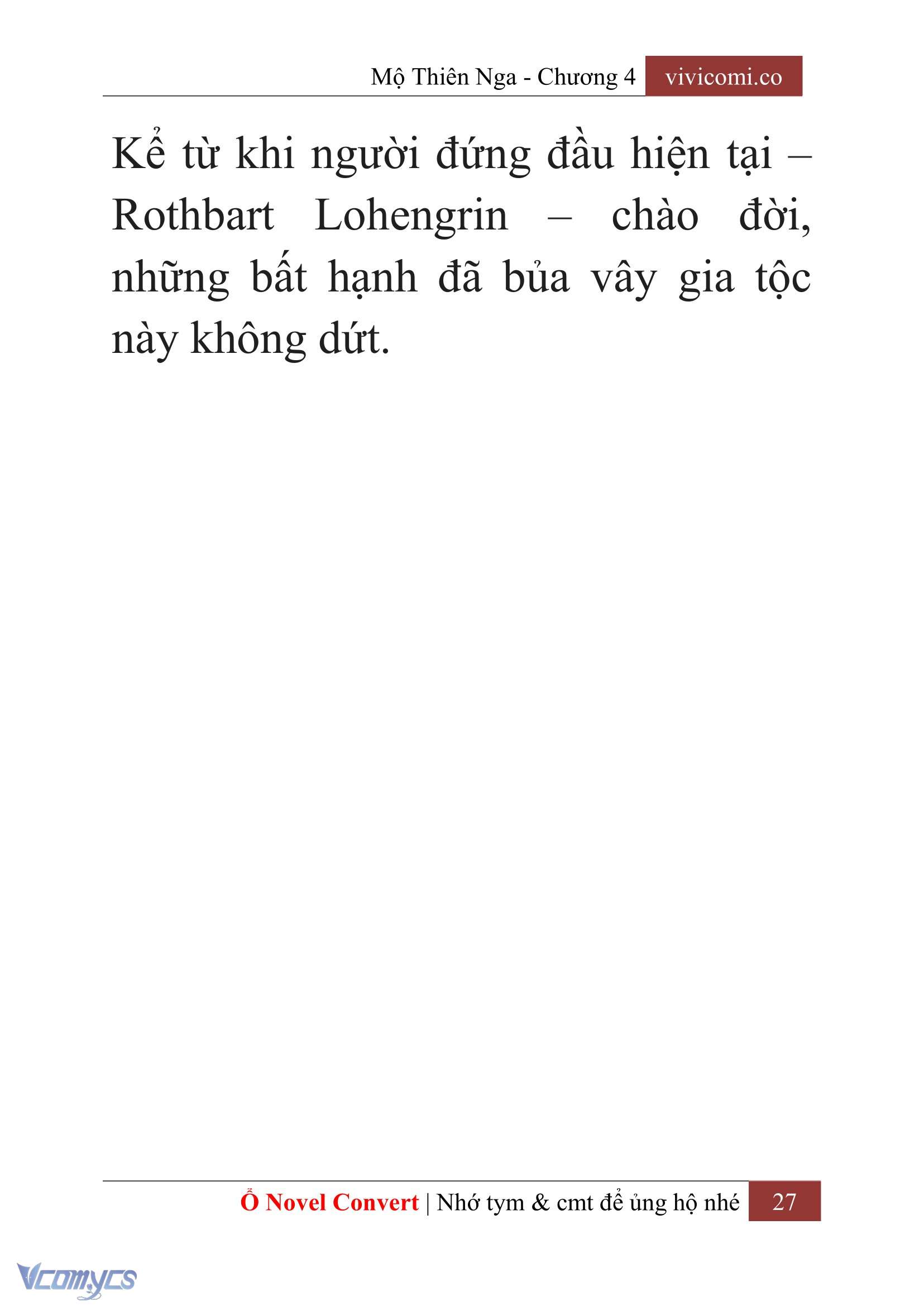 [Novel] Mộ Thiên Nga Chap 4 - Trang 2