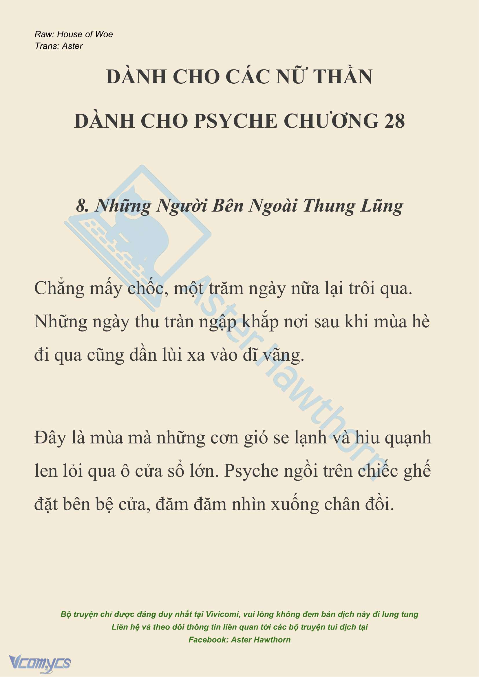 [NOVEL] Dành Cho Các Nữ Thần: Dành cho Psyche Chap 28 - Trang 2