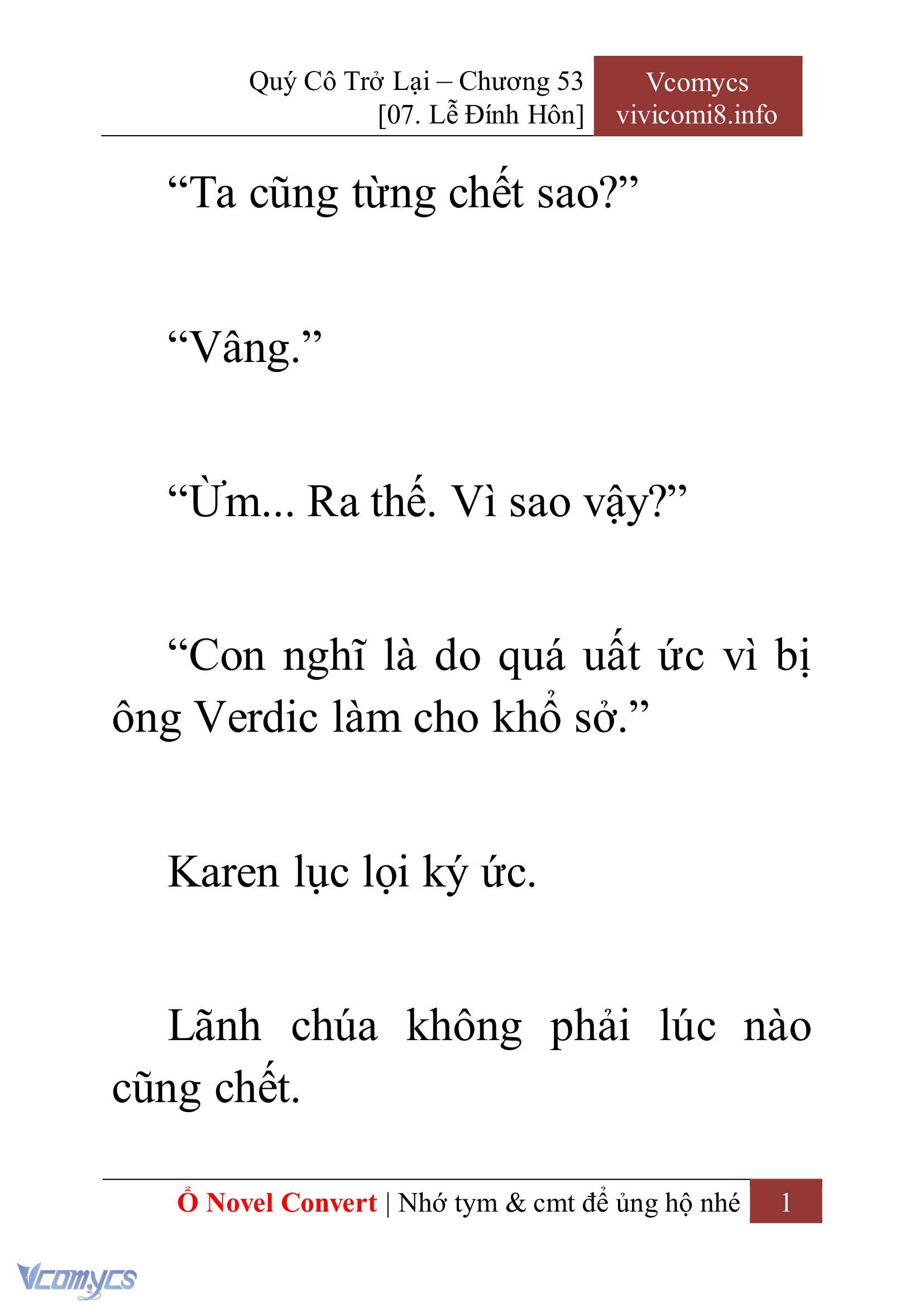 [Novel] Quý Cô Trở Lại Chap 53 - Trang 2