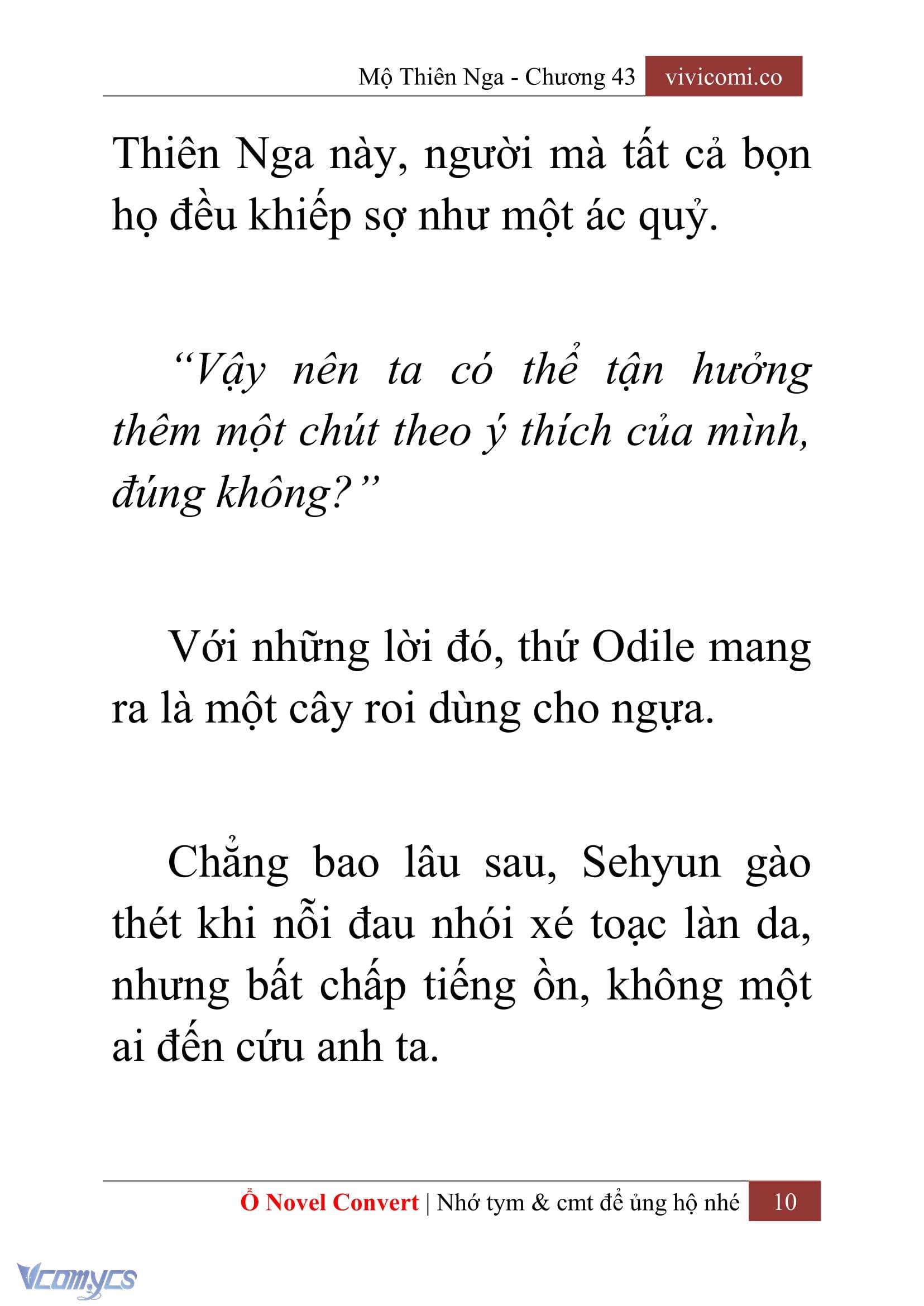 [Novel] Mộ Thiên Nga Chap 43 - Trang 2