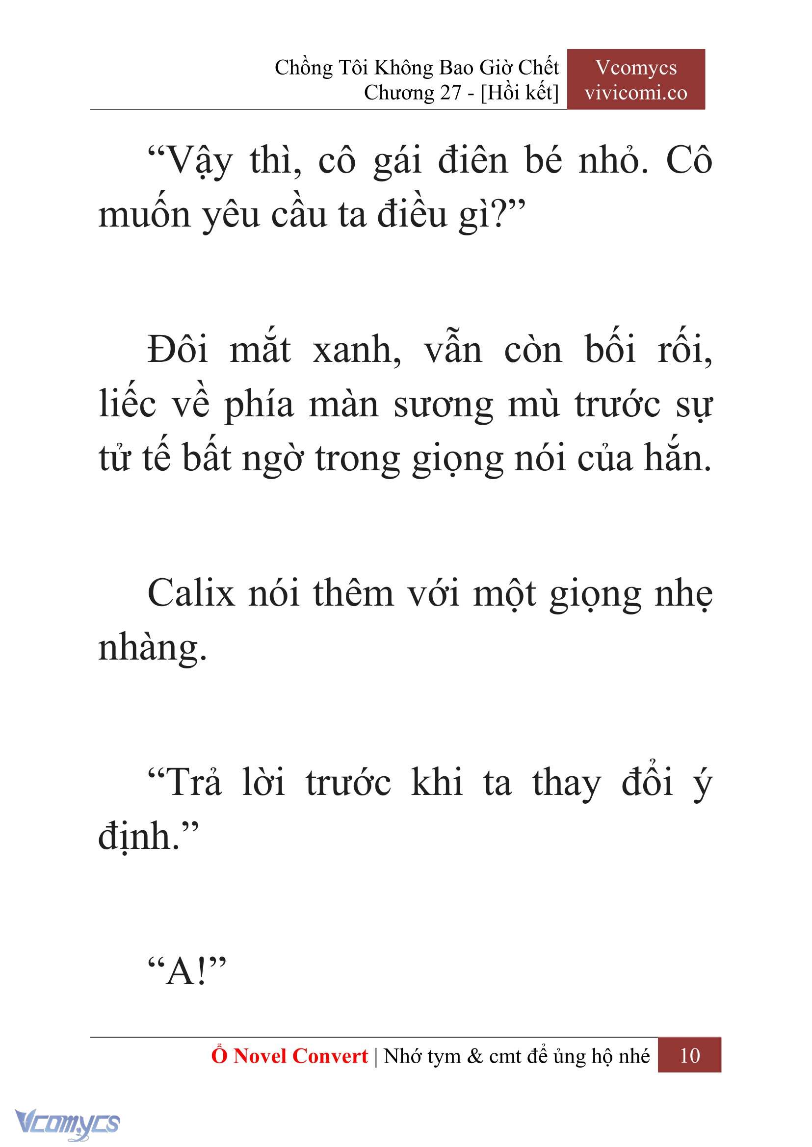 [Novel] Chồng Tôi Không Bao Giờ Chết Chap 27 - Trang 2