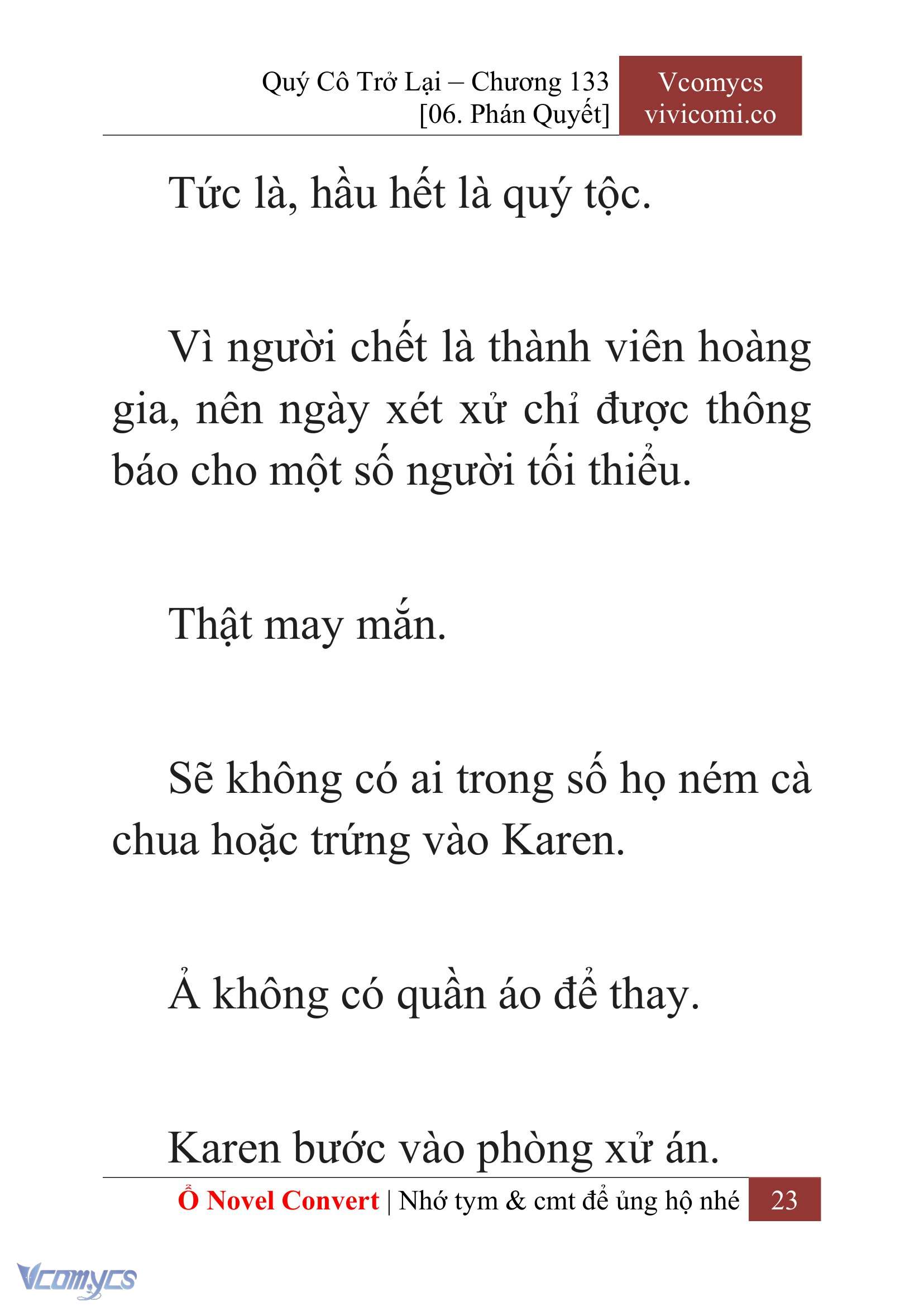 [Novel] Quý Cô Trở Lại Chap 133 - Next Chap 134