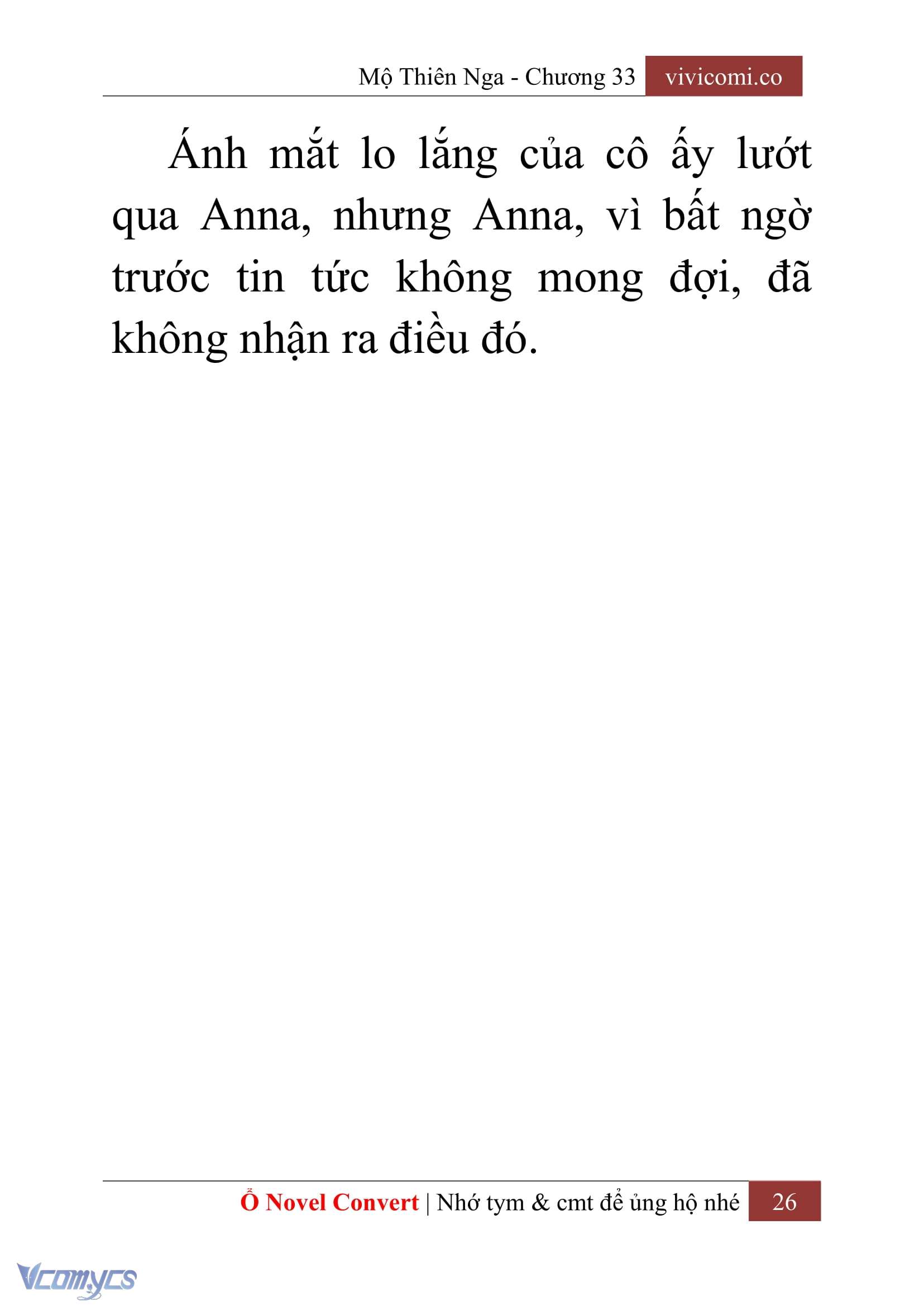 [Novel] Mộ Thiên Nga Chap 33 - Next Chap 34