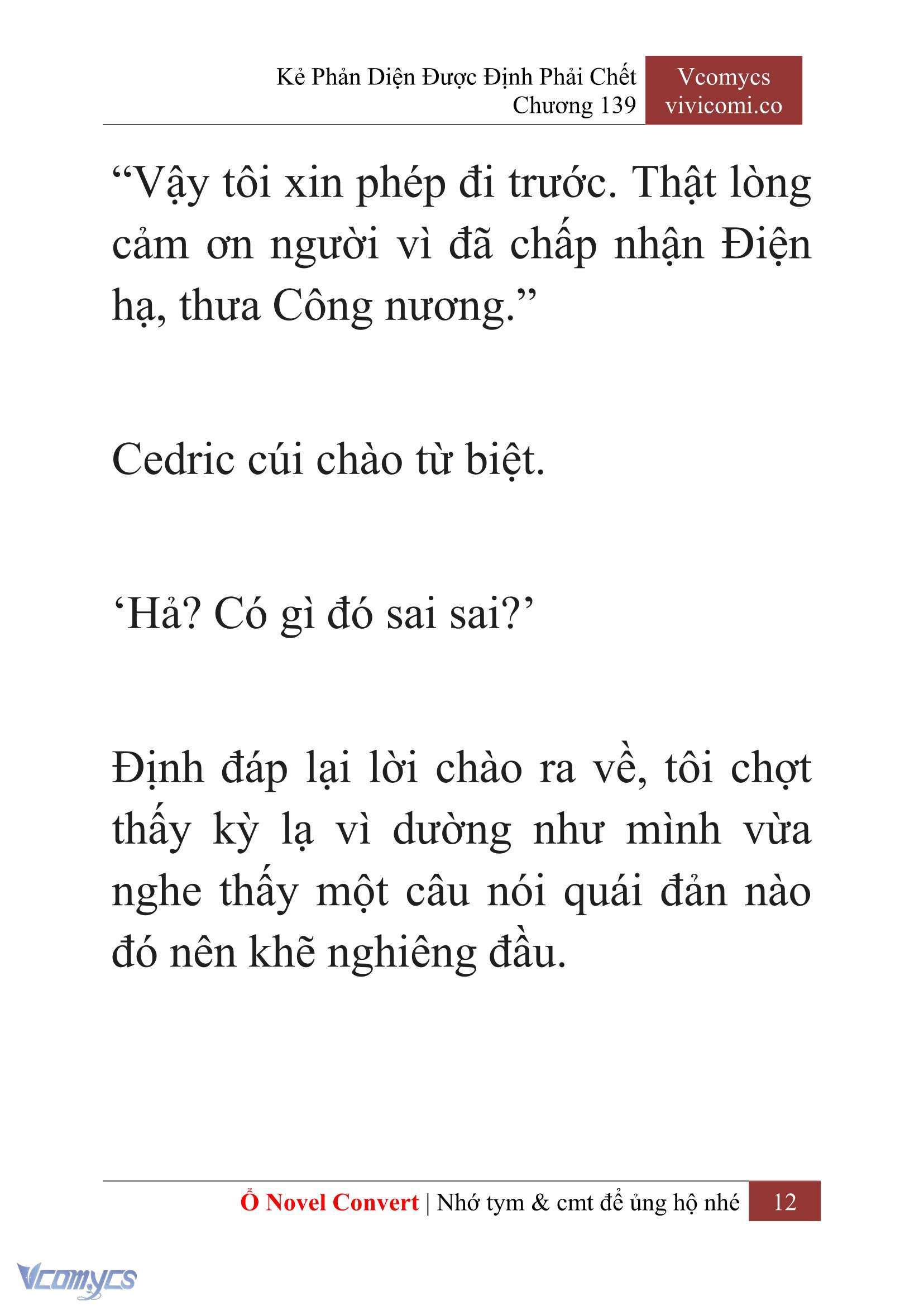 [Novel] Kẻ Phản Diện Được Định Phải Chết Chap 139 - Trang 2