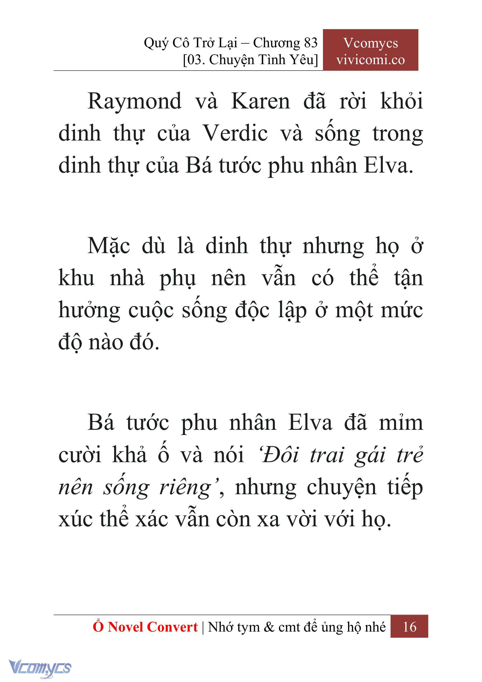 [Novel] Quý Cô Trở Lại Chap 83 - Trang 2