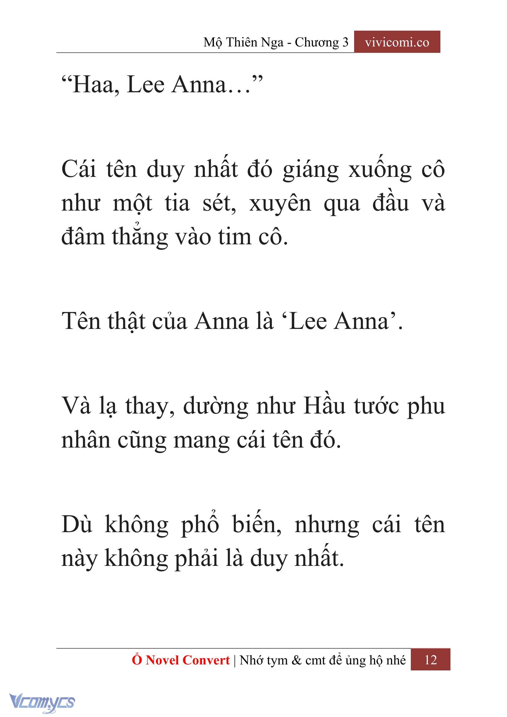 [Novel] Mộ Thiên Nga Chap 3 - Trang 2