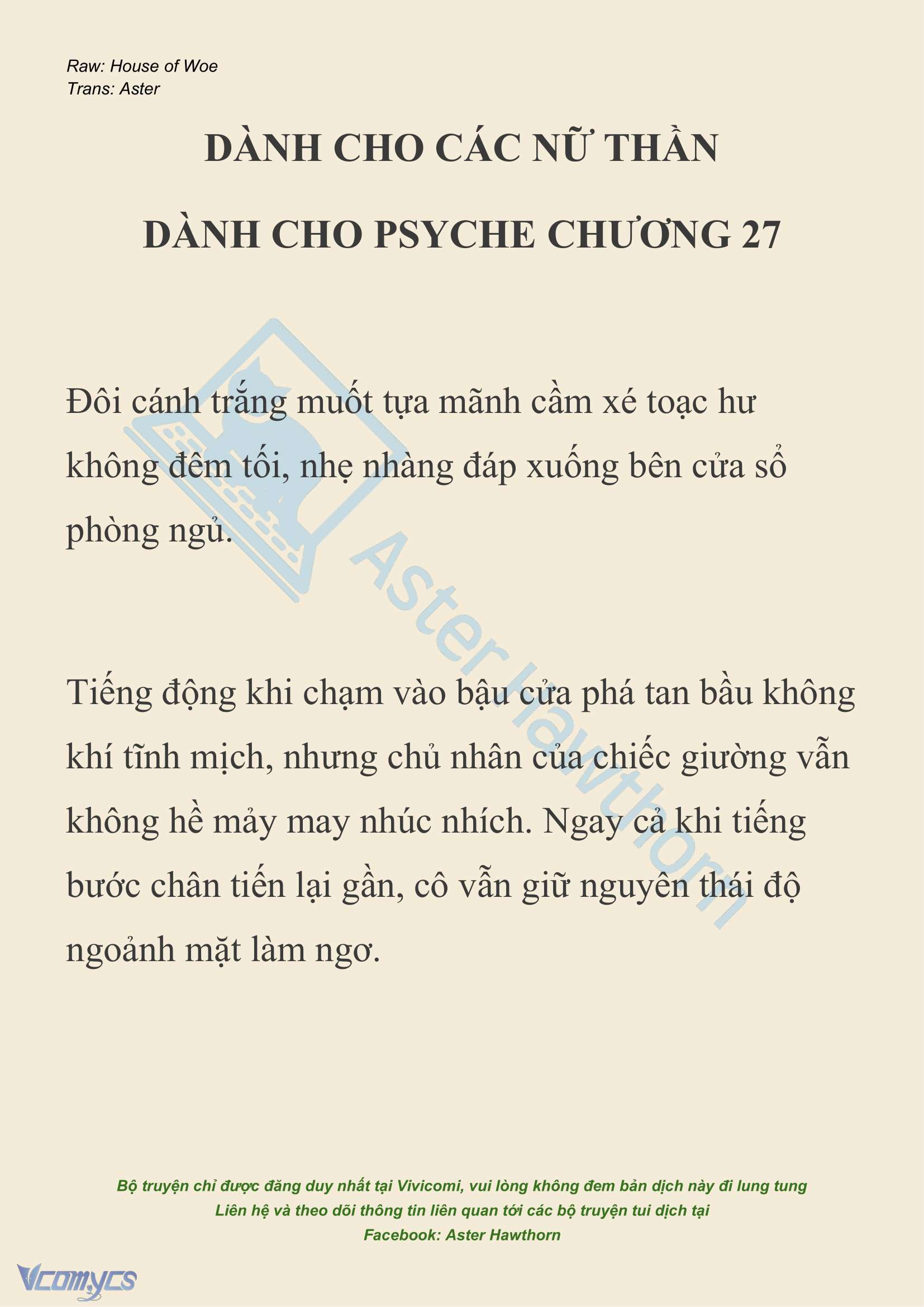 [NOVEL] Dành Cho Các Nữ Thần: Dành cho Psyche Chap 27 - Trang 2