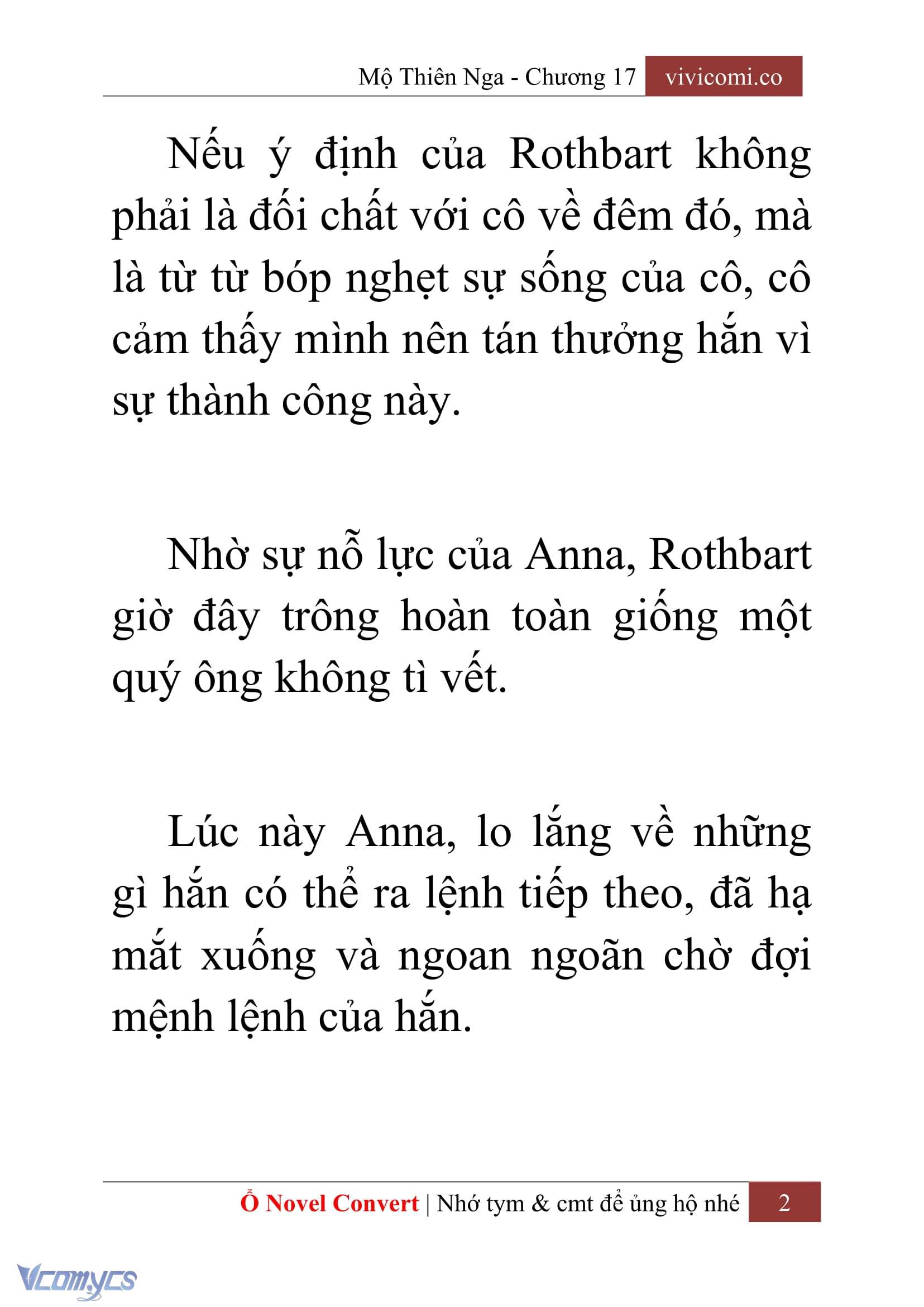 [Novel] Mộ Thiên Nga Chap 17 - Trang 2