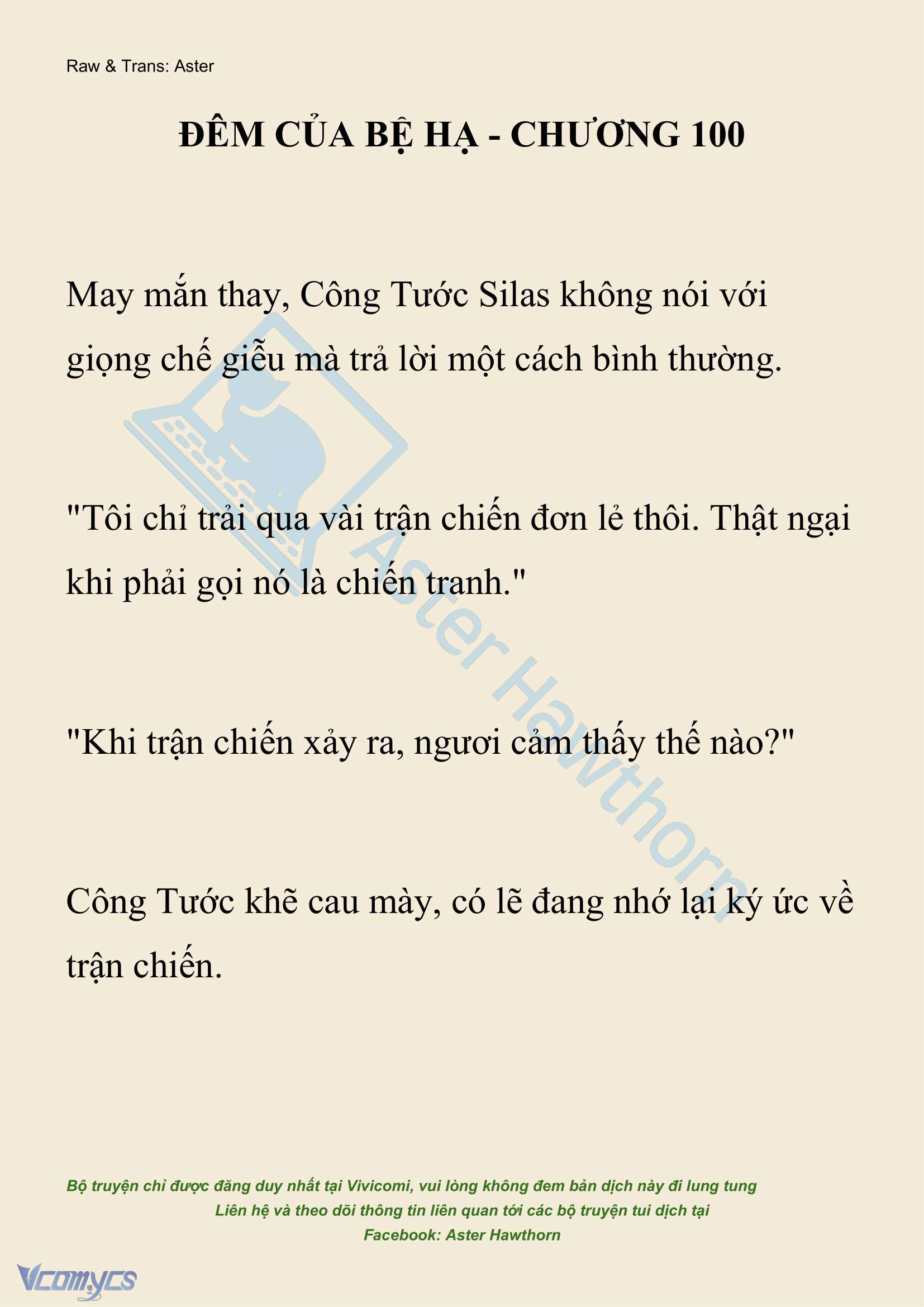 [NOVEL] Đêm Của Bệ Hạ Chap 100 - Next Chap 101