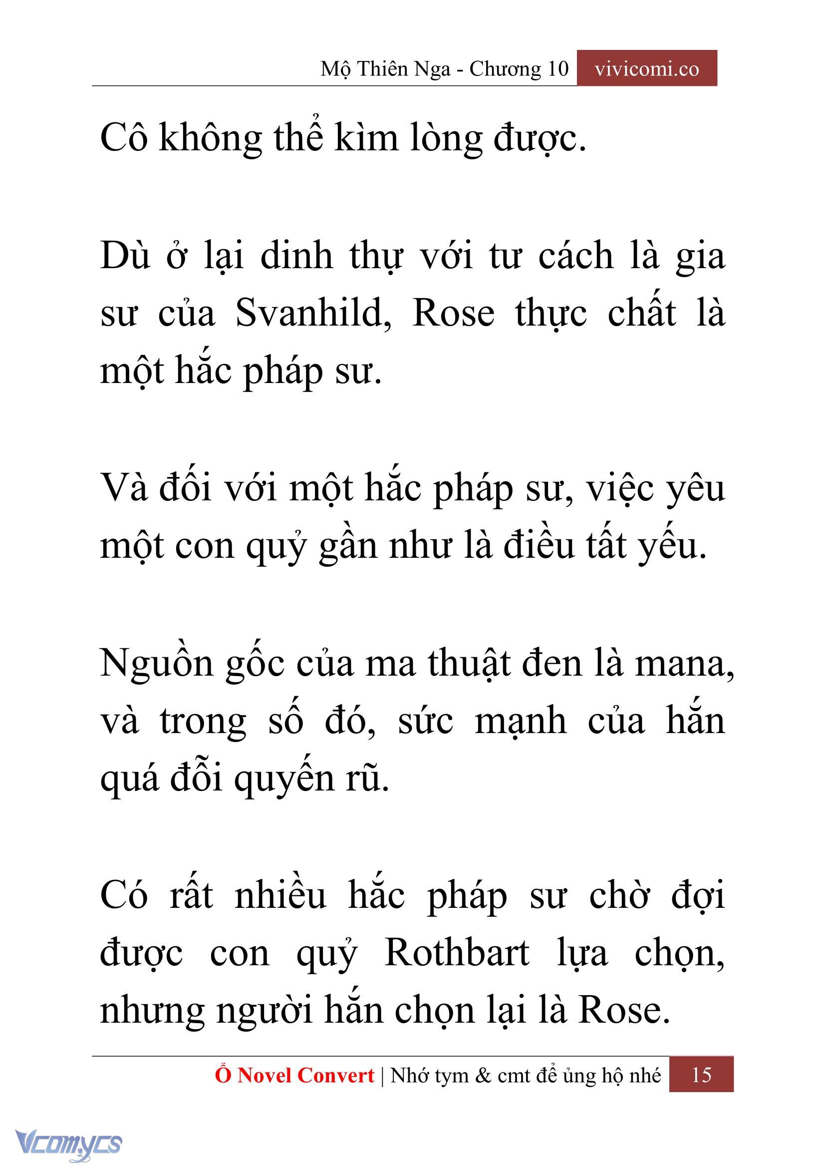 [Novel] Mộ Thiên Nga Chap 10 - Trang 2