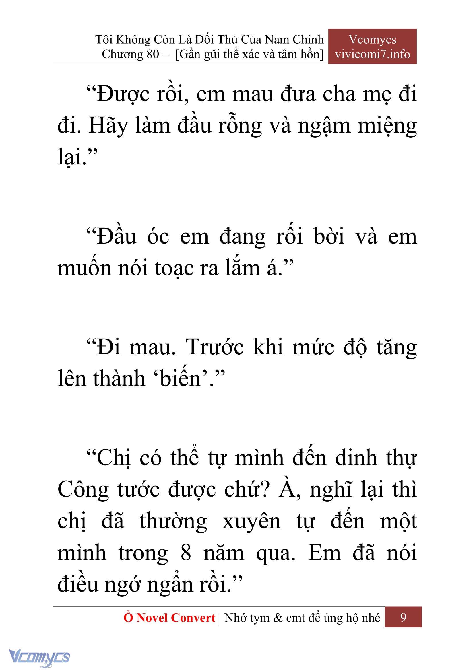 [Novel] Tôi Không Còn Là Đối Thủ Của Nam Chính Chap 80 - Trang 2