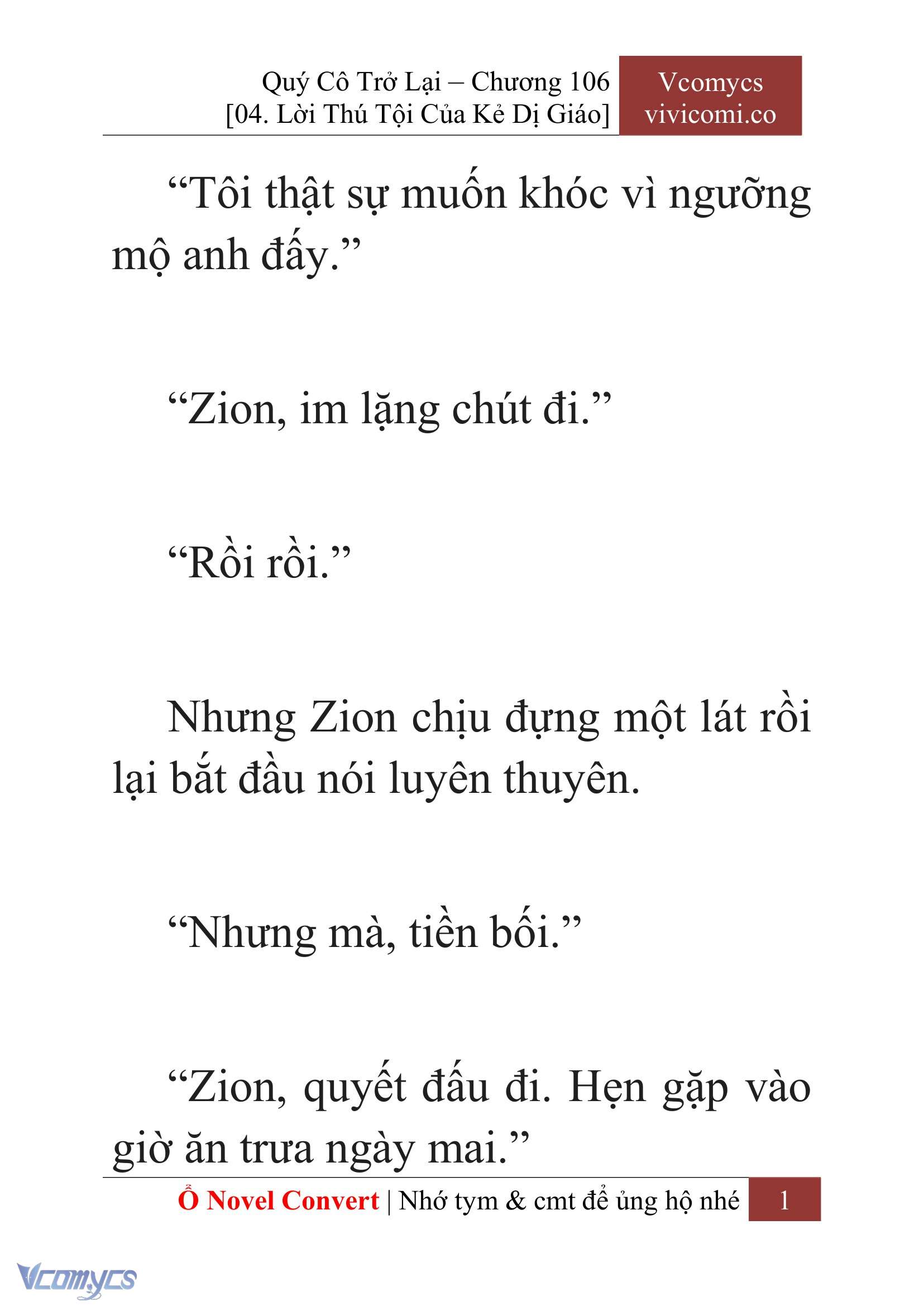 [Novel] Quý Cô Trở Lại Chap 106 - Next Chap 107