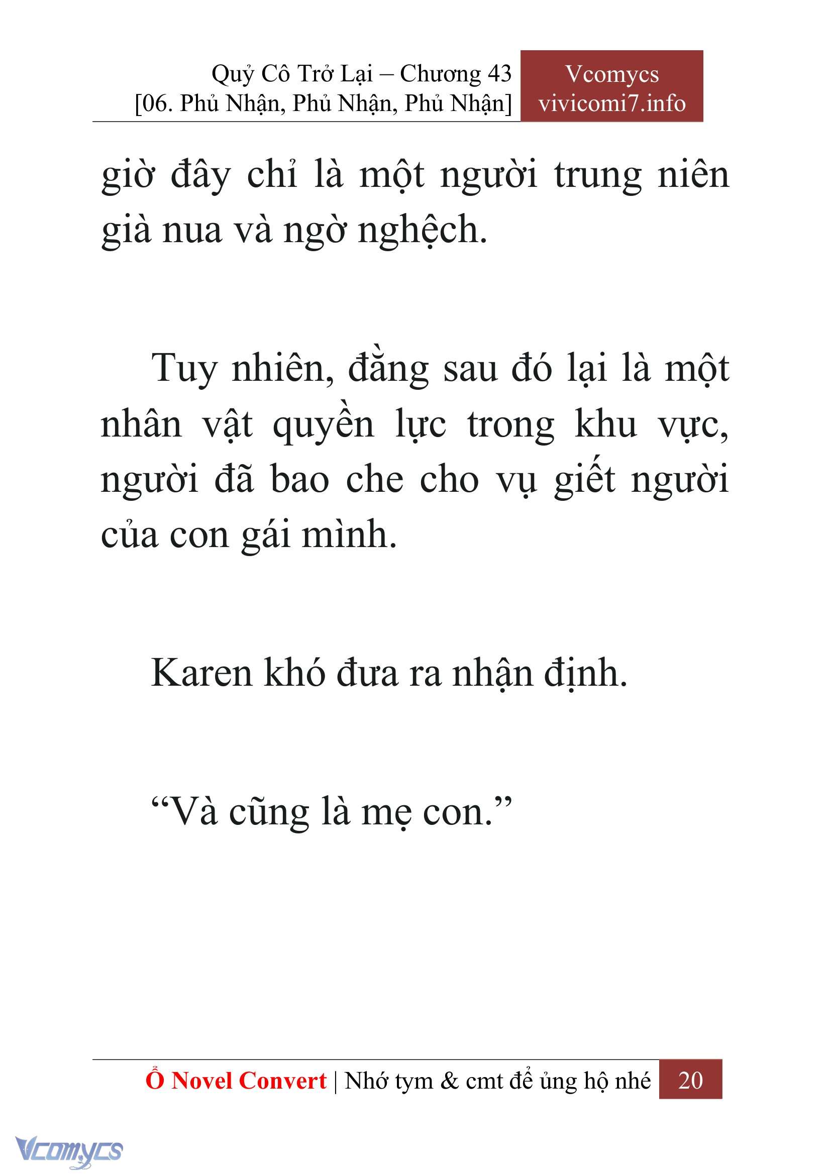 [Novel] Quý Cô Trở Lại Chap 43 - Next Chap 44