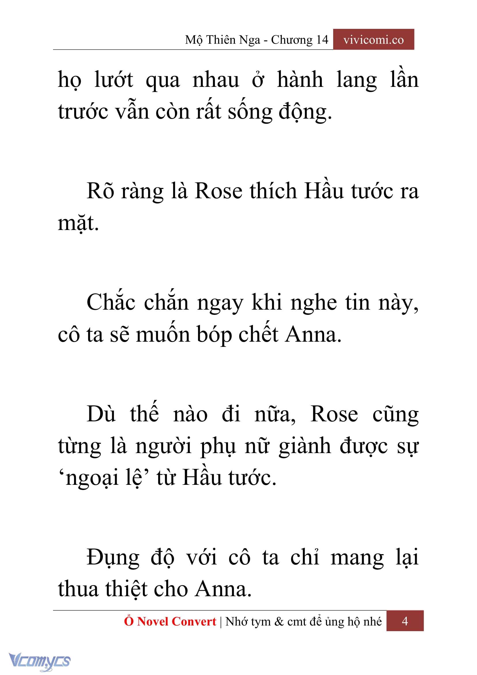 [Novel] Mộ Thiên Nga Chap 14 - Trang 2