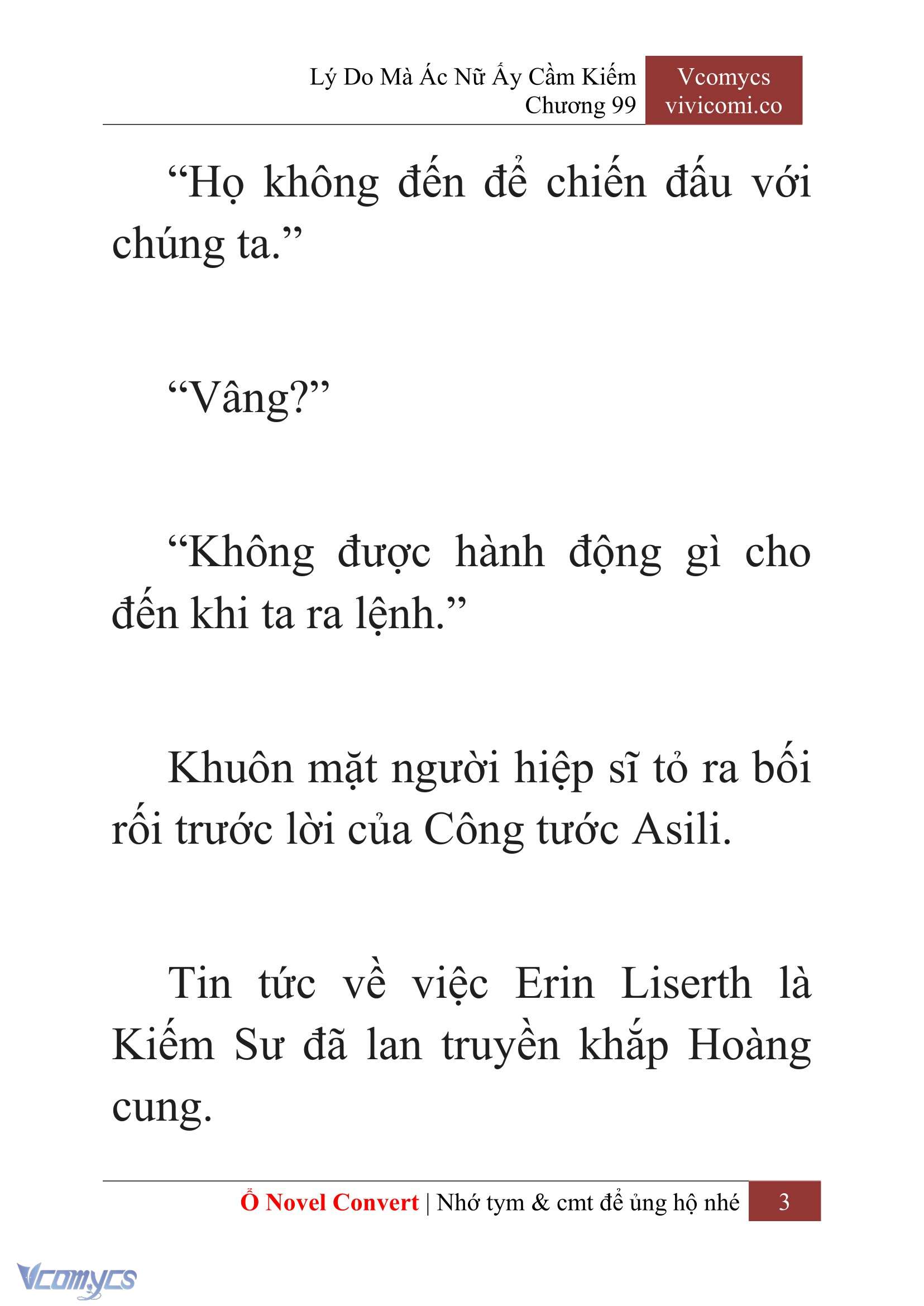 [Novel] Lý Do Mà Ác Nữ Ấy Cầm Kiếm Chap 99 - Next Chap 100