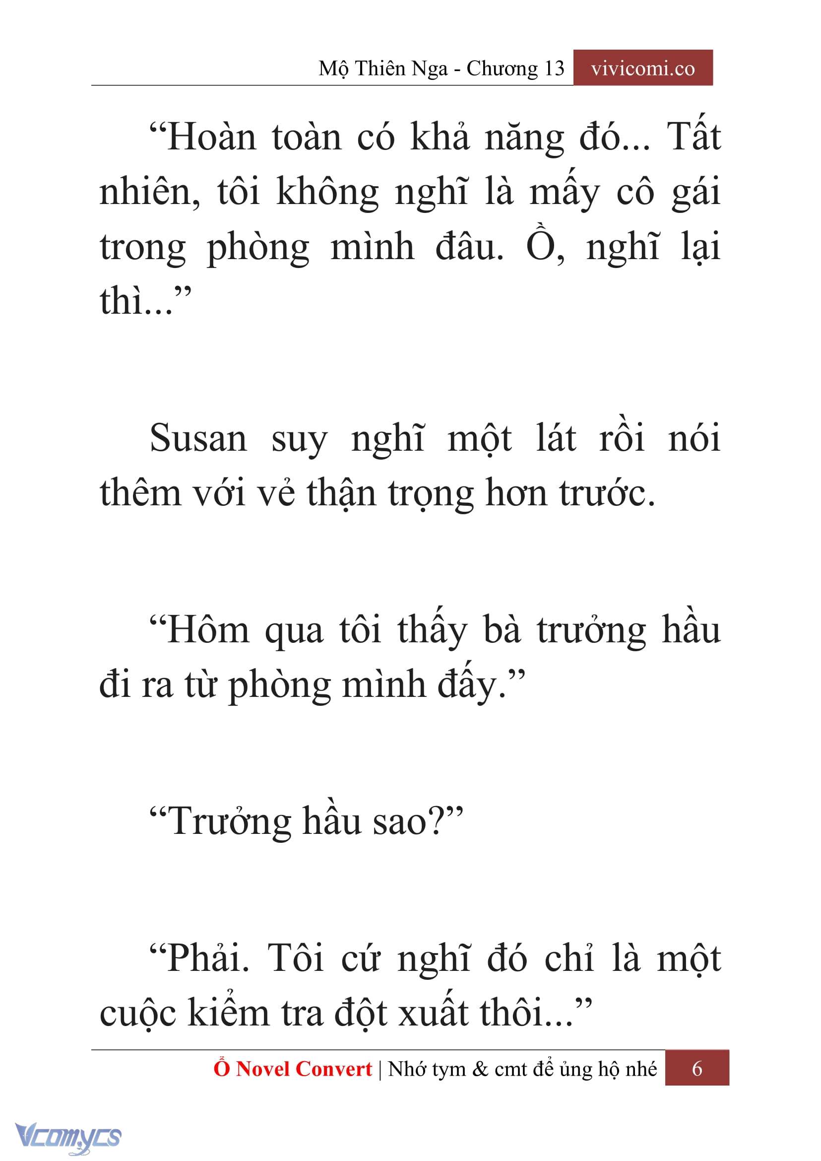 [Novel] Mộ Thiên Nga Chap 13 - Trang 2