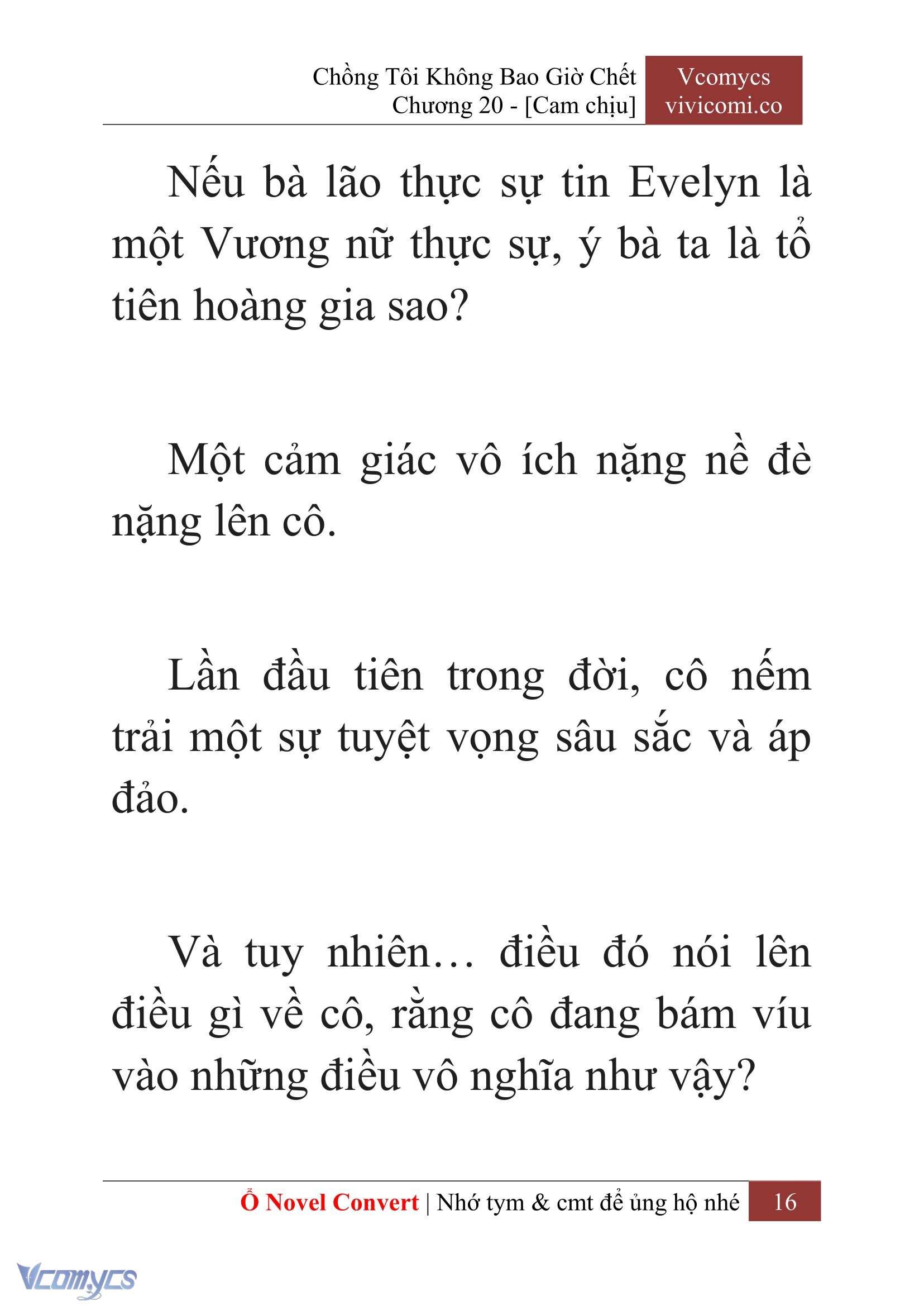 [Novel] Chồng Tôi Không Bao Giờ Chết Chap 20 - Trang 2