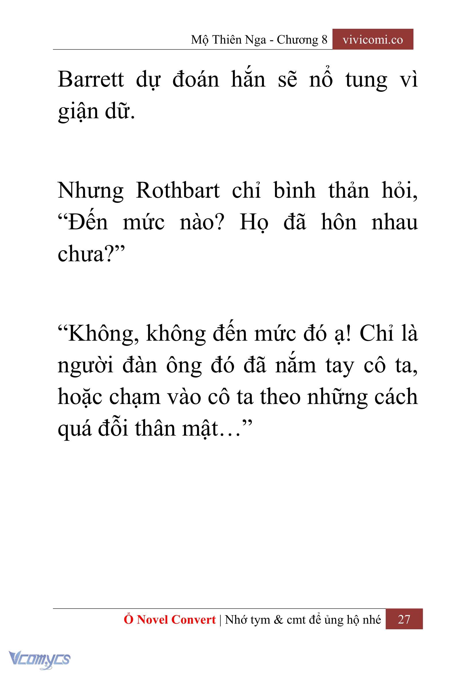[Novel] Mộ Thiên Nga Chap 8 - Trang 2