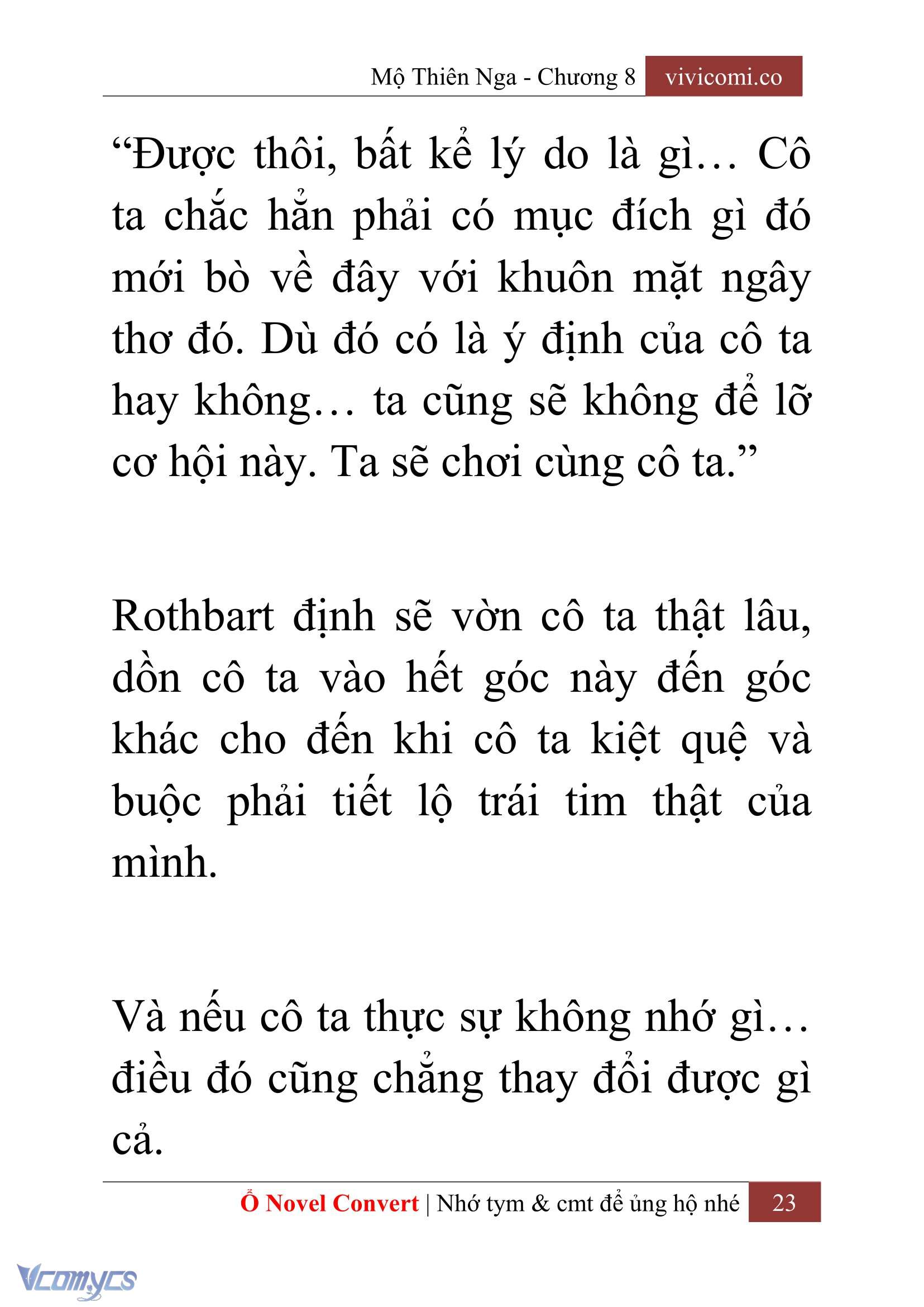 [Novel] Mộ Thiên Nga Chap 8 - Trang 2
