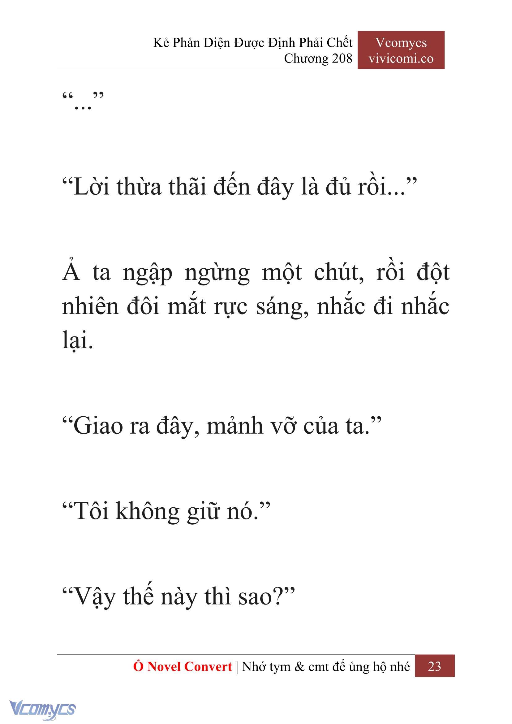 [Novel] Kẻ Phản Diện Được Định Phải Chết Chap 208 - Next Chap 209