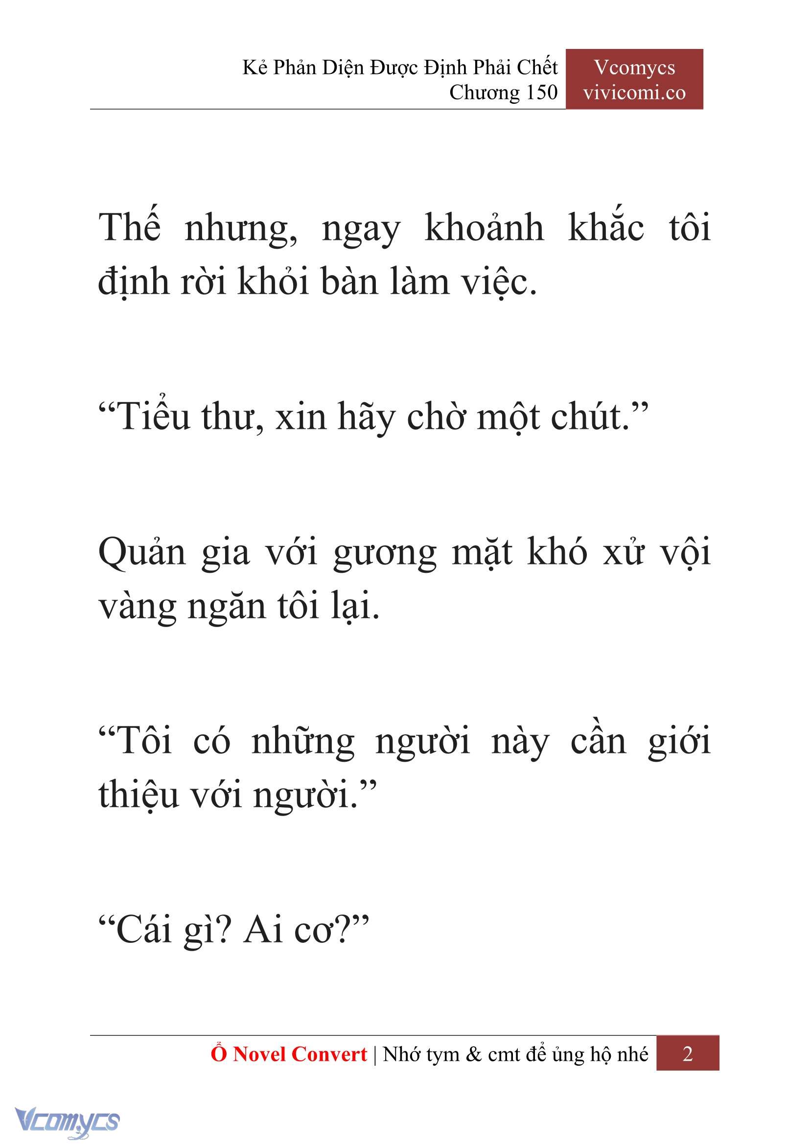 [Novel] Kẻ Phản Diện Được Định Phải Chết Chap 150 - Trang 2