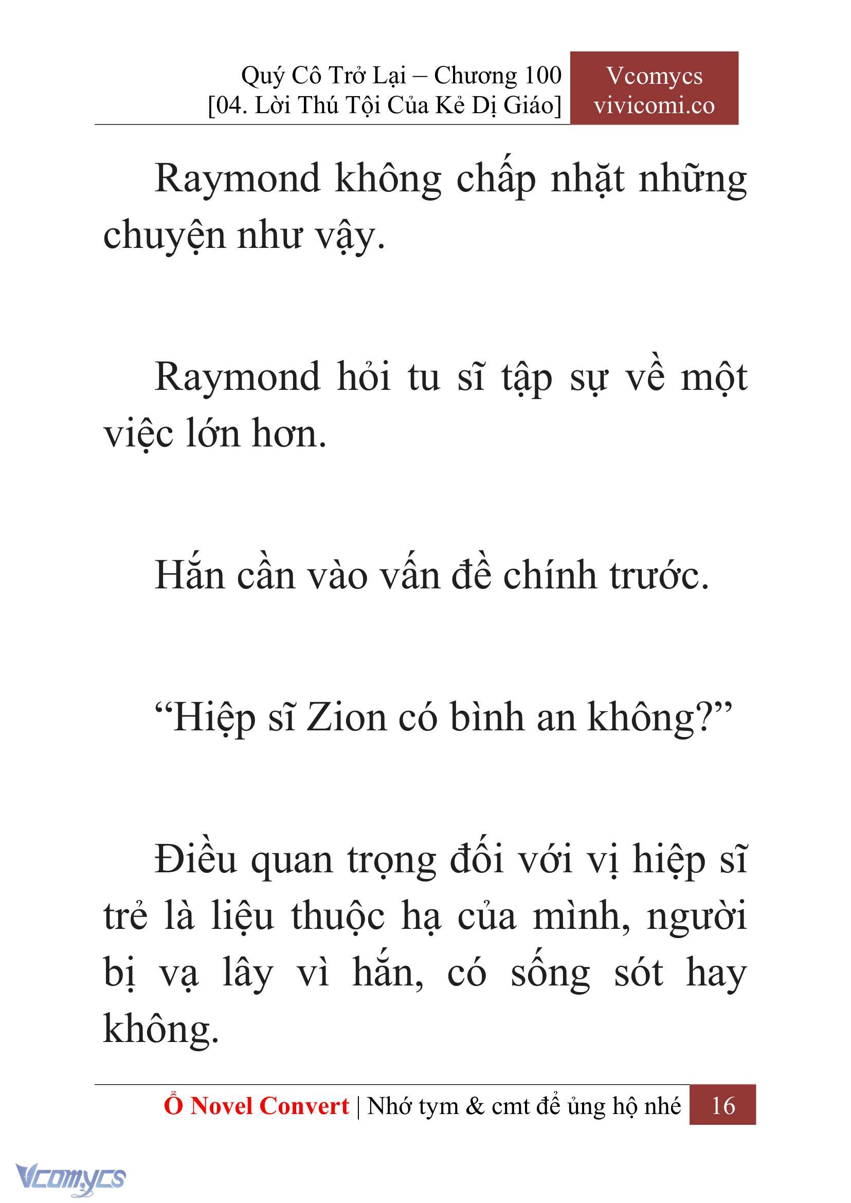 [Novel] Quý Cô Trở Lại Chap 100 - Trang 2