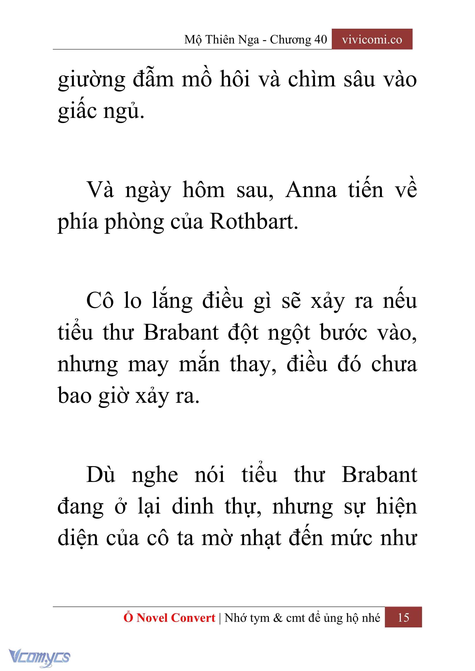 [Novel] Mộ Thiên Nga Chap 40 - Trang 2