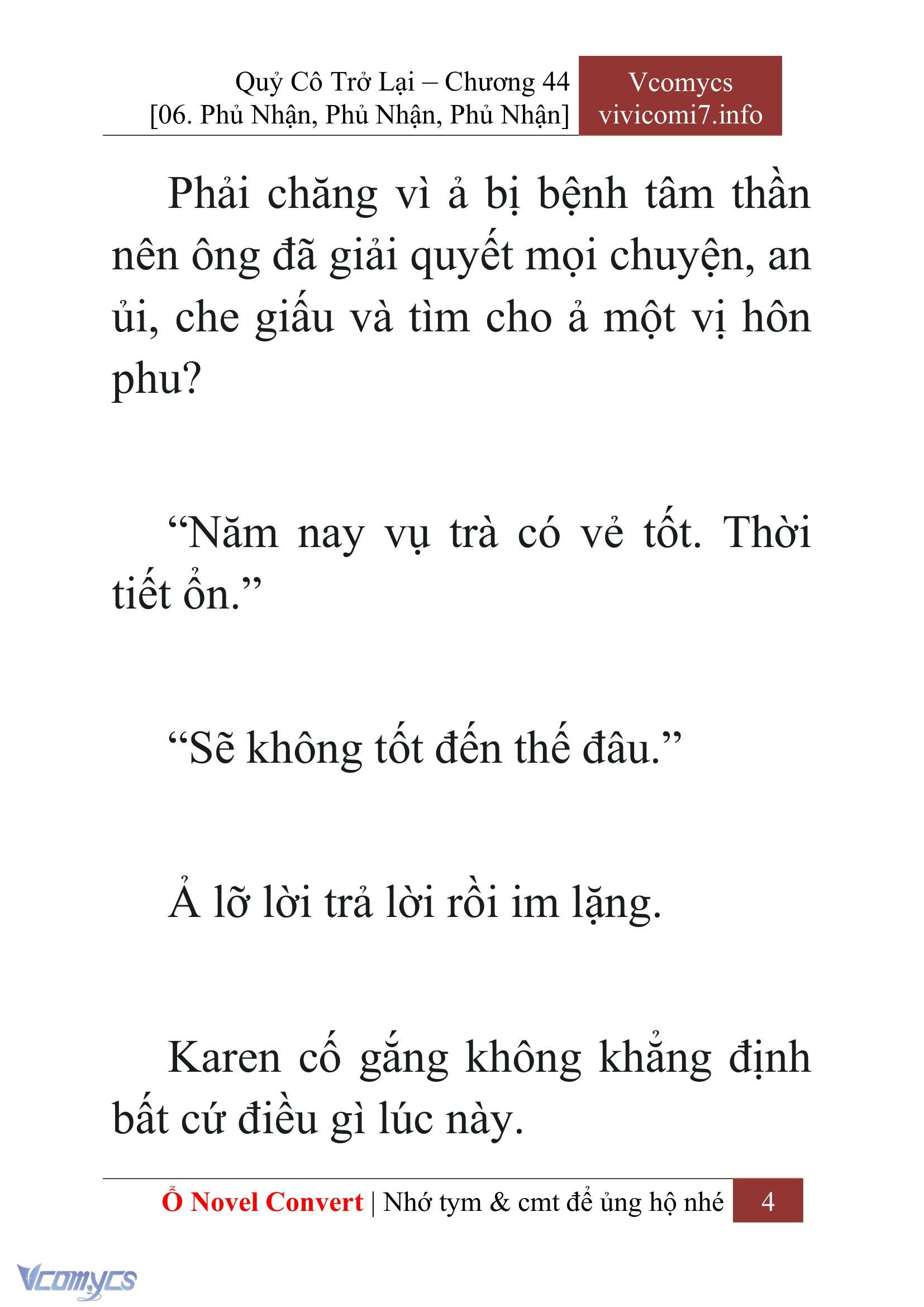 [Novel] Quý Cô Trở Lại Chap 44 - Trang 2