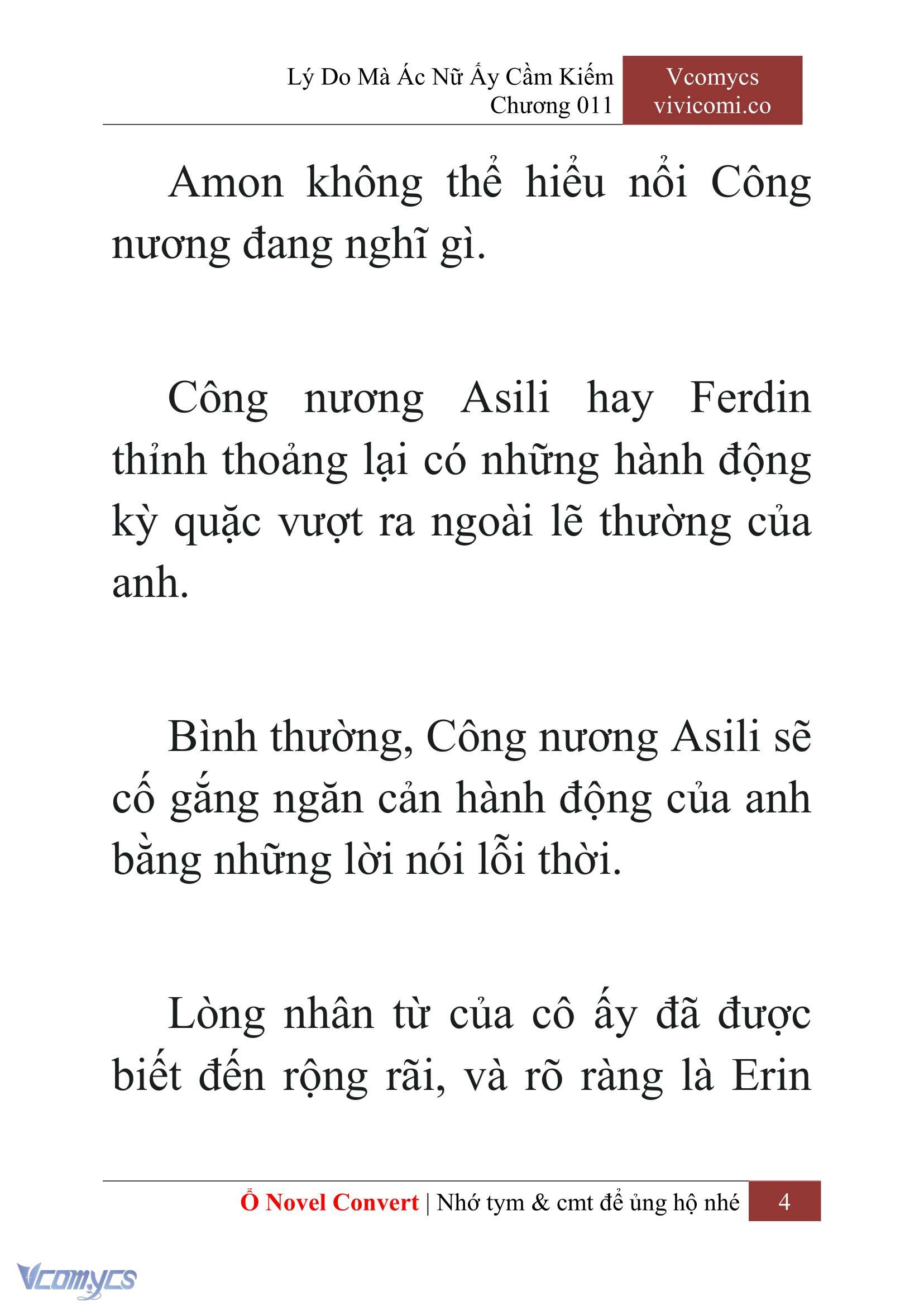 [Novel] Lý Do Mà Ác Nữ Ấy Cầm Kiếm Chap 11 - Next Chap 12