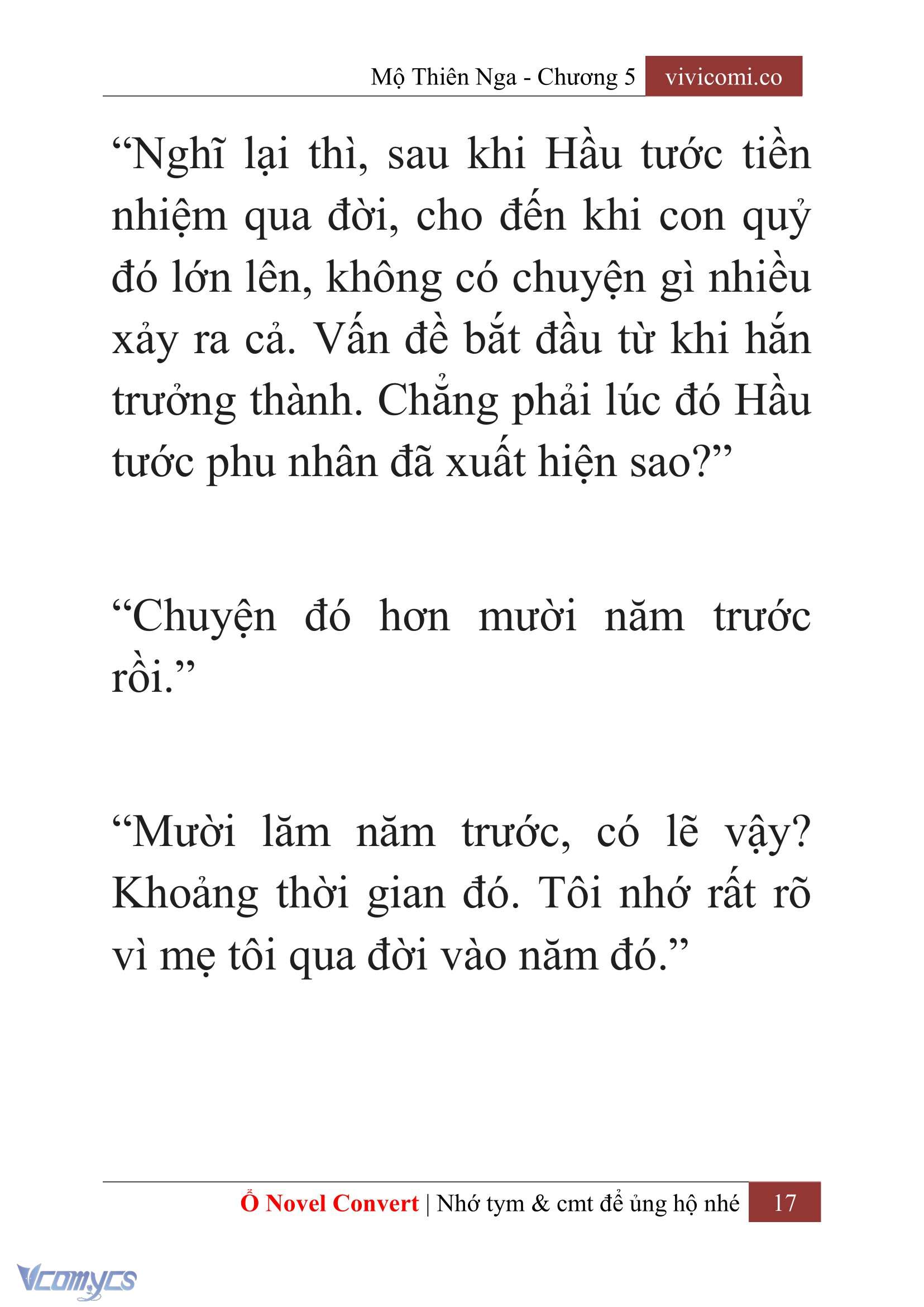 [Novel] Mộ Thiên Nga Chap 5 - Trang 2
