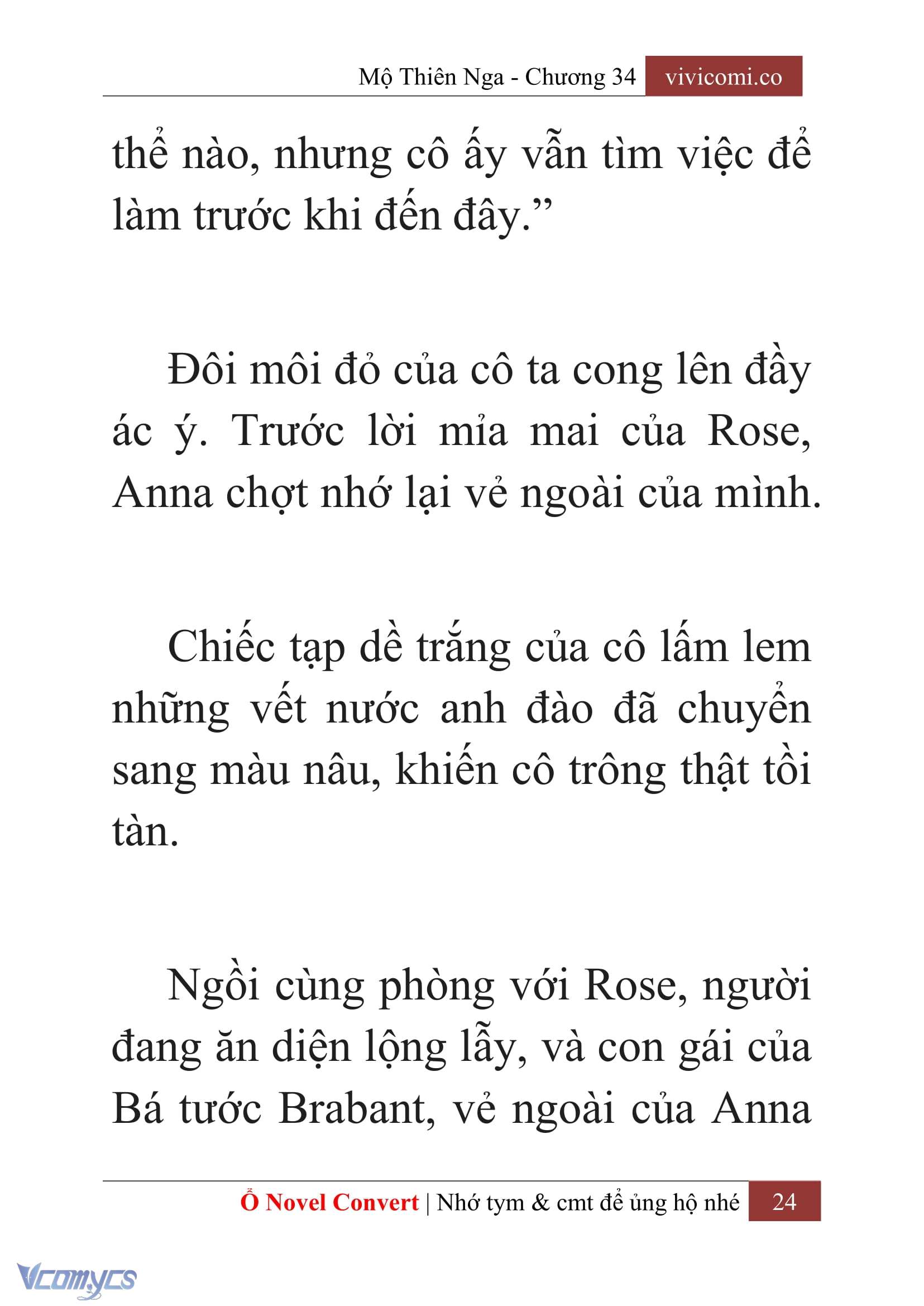 [Novel] Mộ Thiên Nga Chap 34 - Trang 2