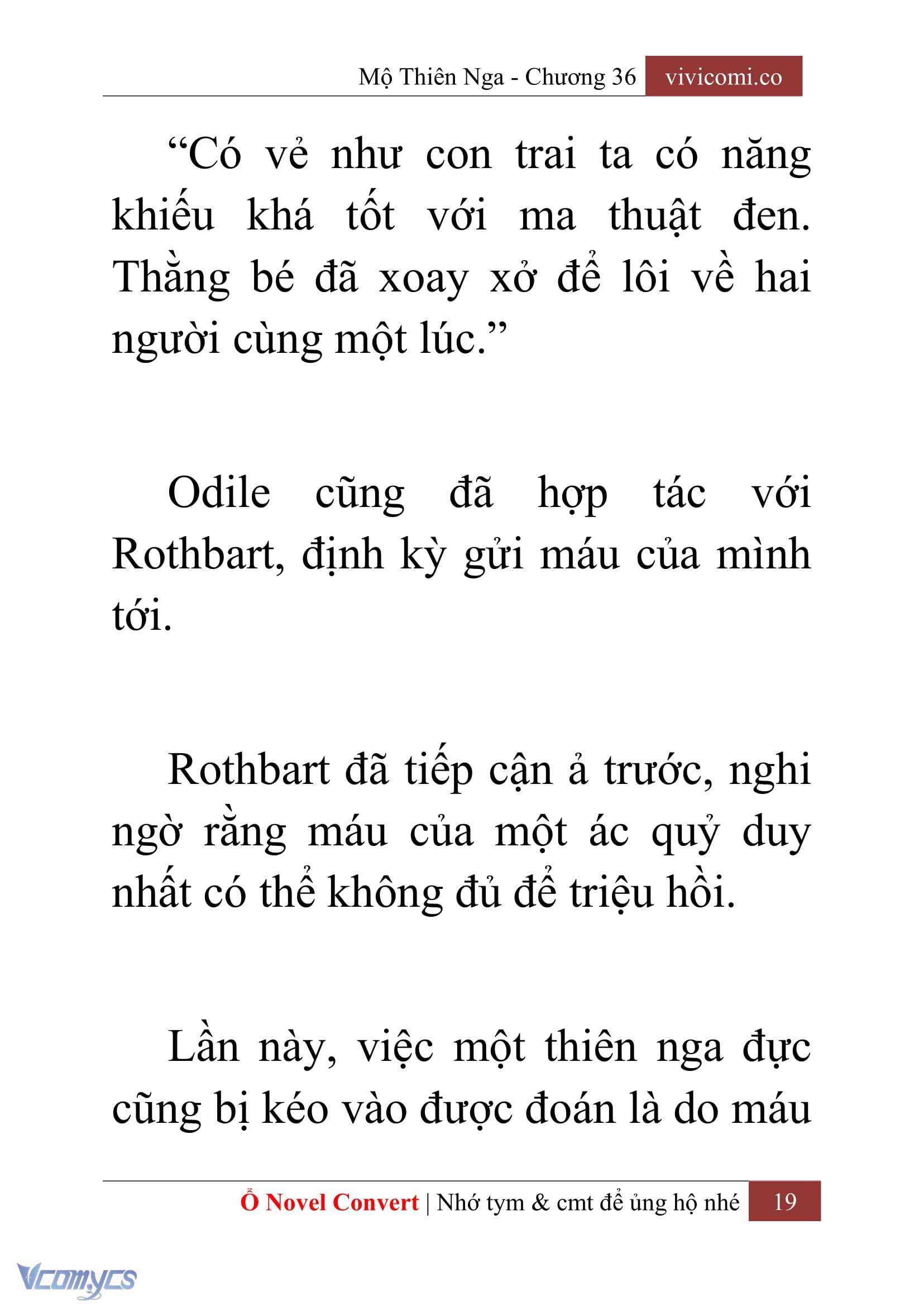 [Novel] Mộ Thiên Nga Chap 36 - Next Chap 37