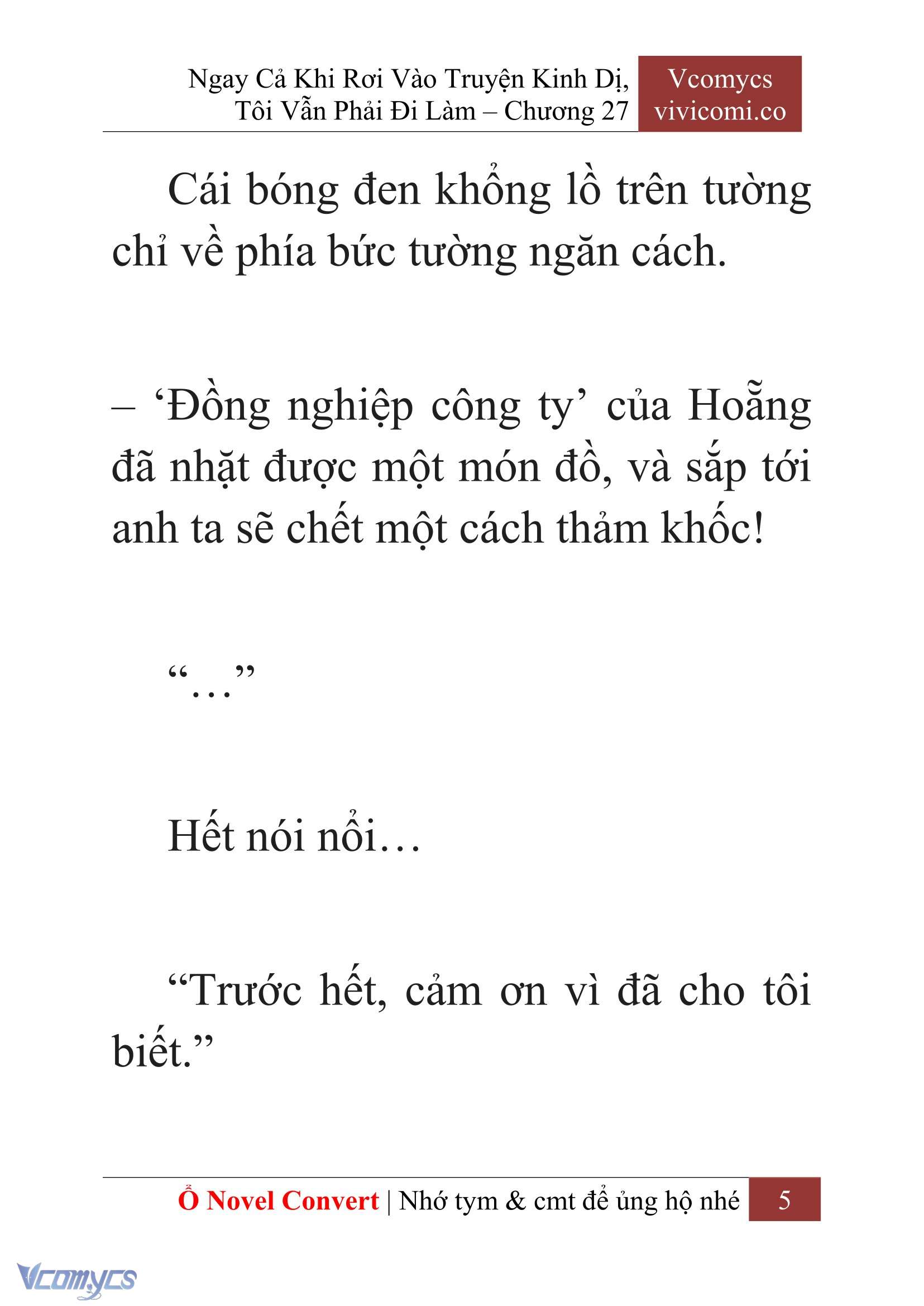 [Novel] Ngay Cả Khi Rơi Vào Truyện Kinh Dị, Tôi Vẫn Phải Đi Làm Chap 27 - Trang 2