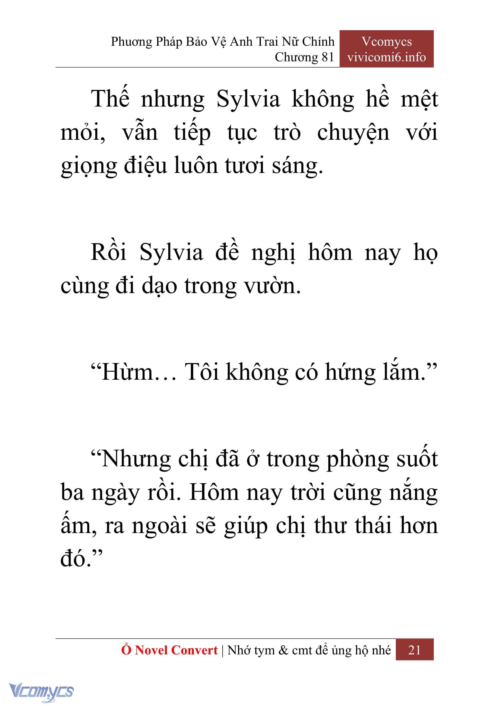[Novel] Phương Pháp Bảo Vệ Anh Trai Nữ Chính Chap 81 - Trang 2
