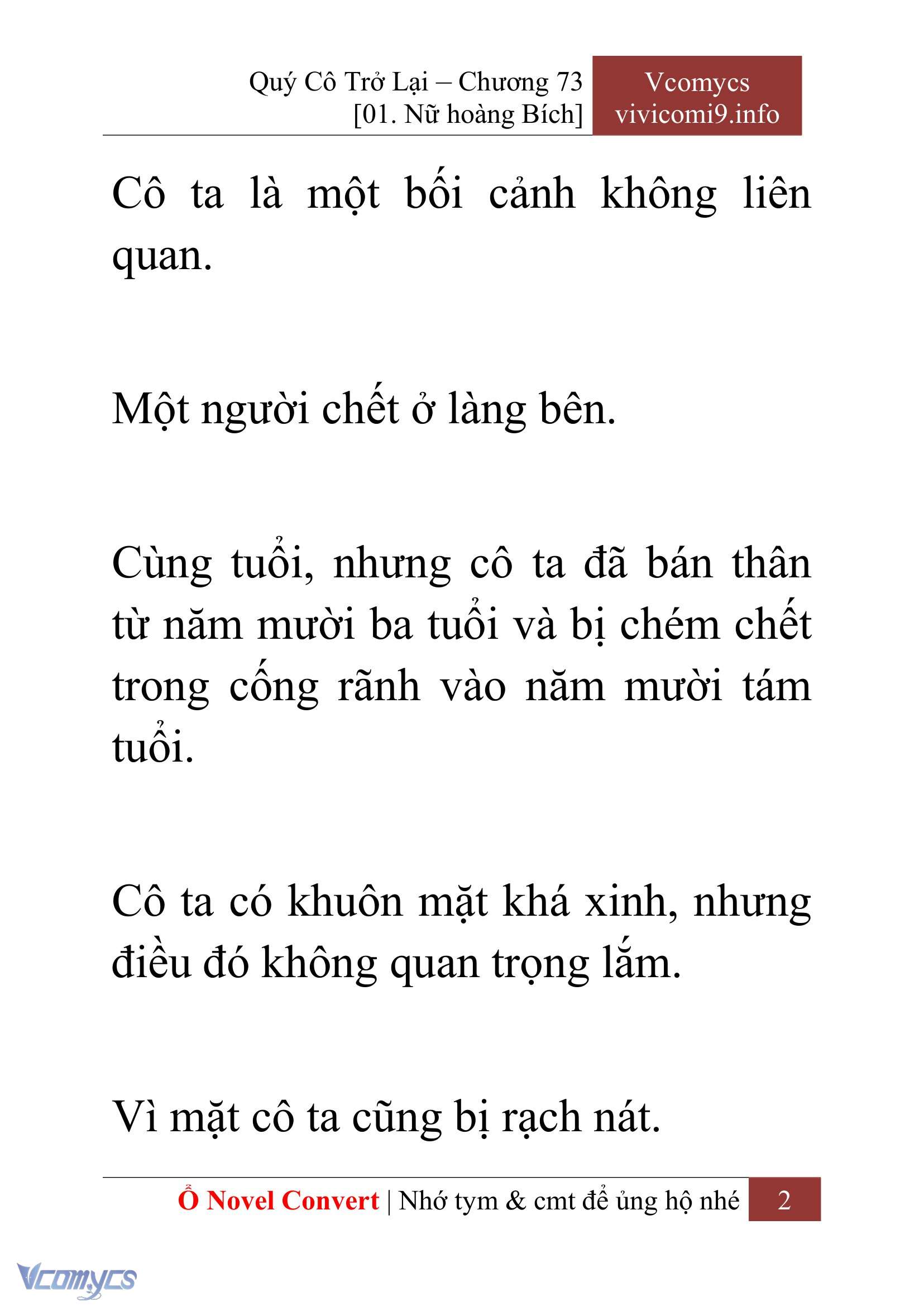 [Novel] Quý Cô Trở Lại Chap 73 - Trang 2
