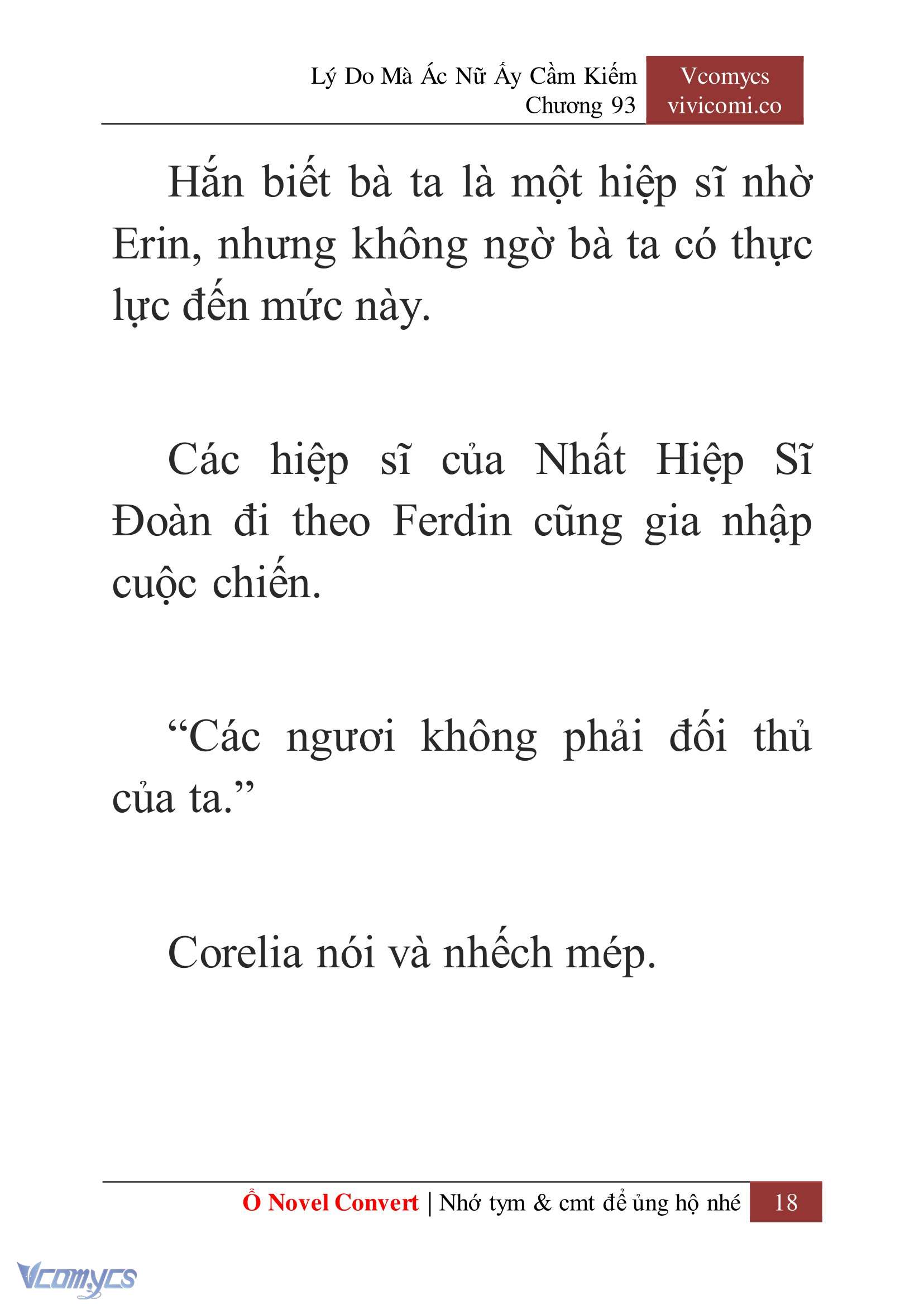 [Novel] Lý Do Mà Ác Nữ Ấy Cầm Kiếm Chap 93 - Next Chap 94