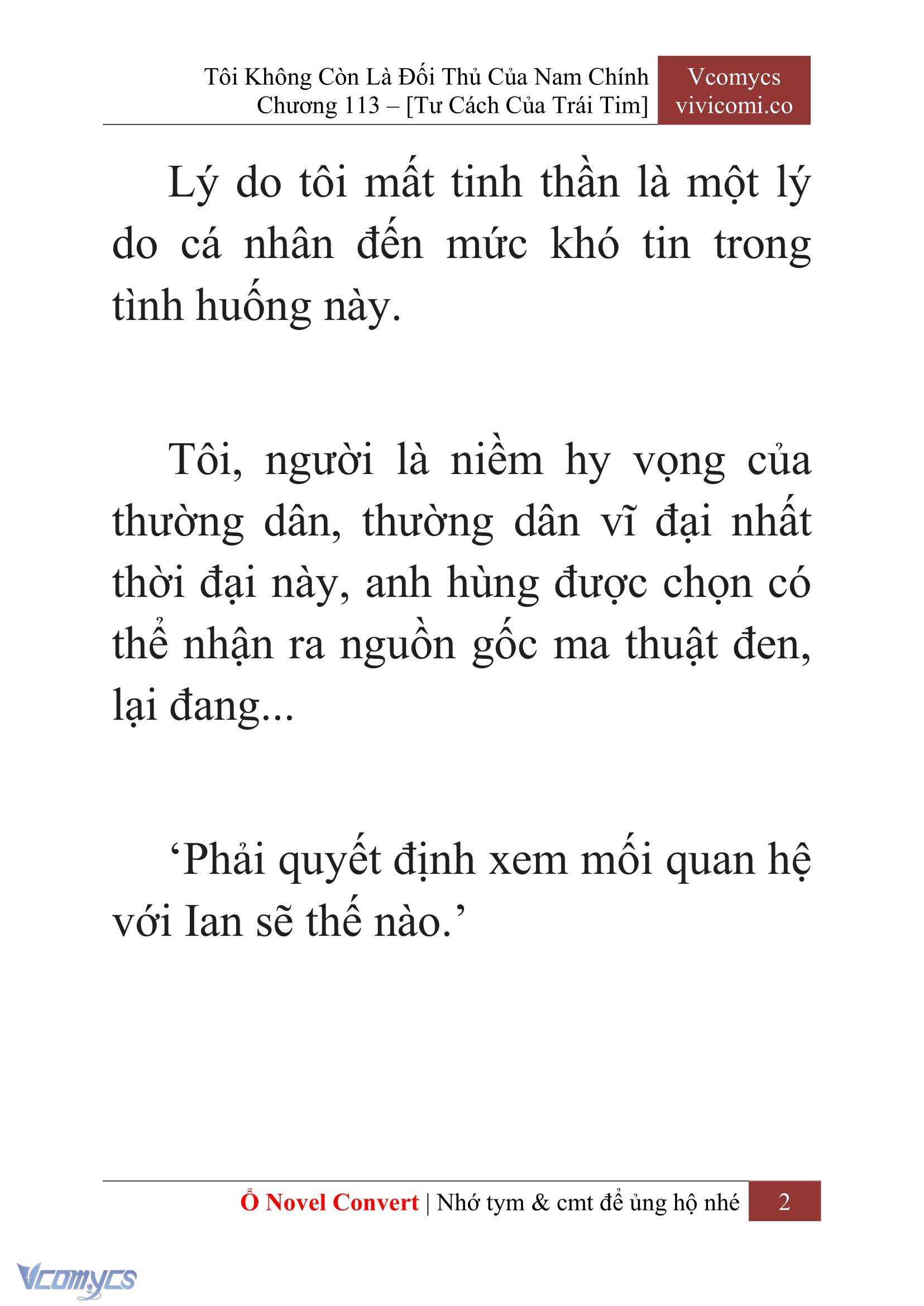 [Novel] Tôi Không Còn Là Đối Thủ Của Nam Chính Chap 113 - Trang 2