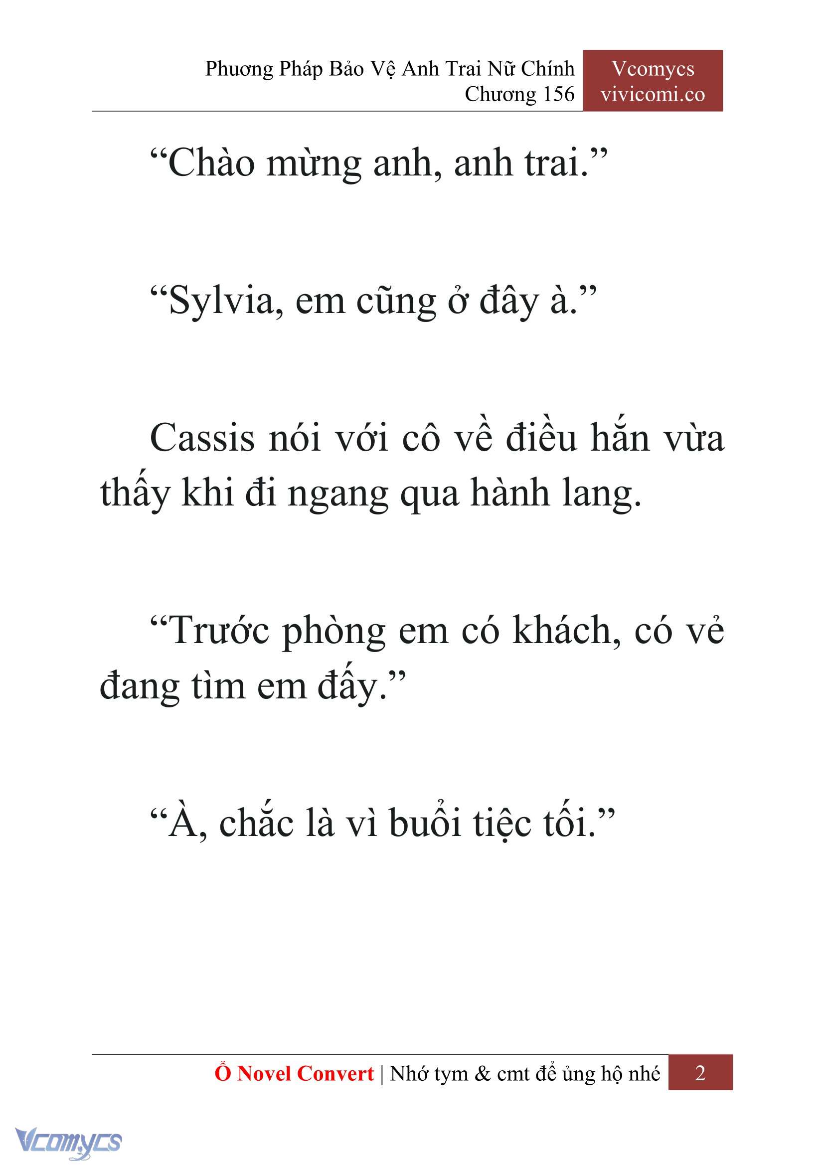 [Novel] Phương Pháp Bảo Vệ Anh Trai Nữ Chính Chap 156 - Trang 2